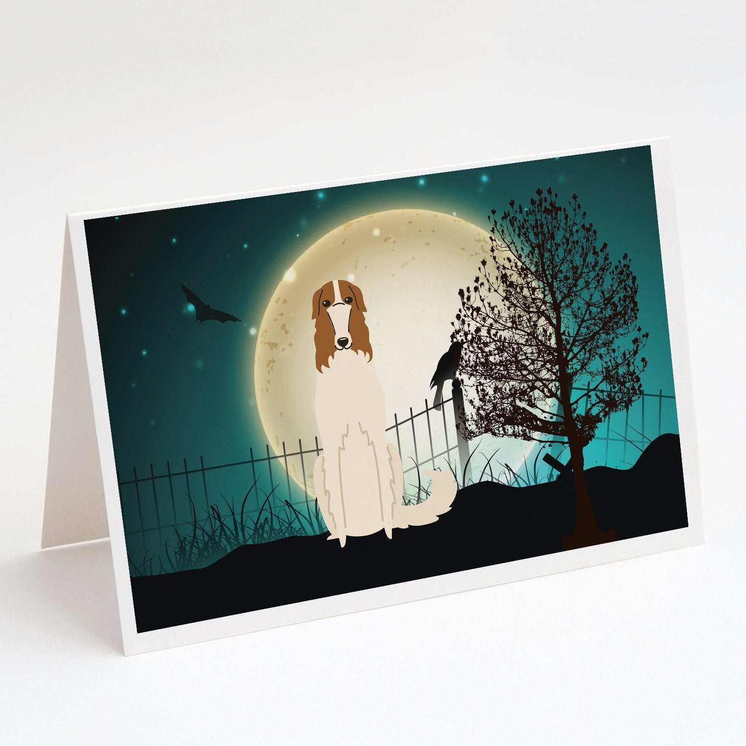 Buy this Halloween Scary Borzoi Greeting Cards and Envelopes Pack of 8