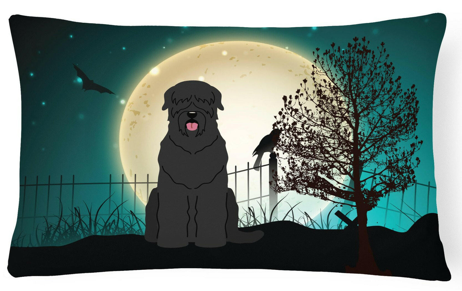 Halloween Scary Black Russian Terrier Canvas Fabric Decorative Pillow BB2216PW1216 by Caroline's Treasures