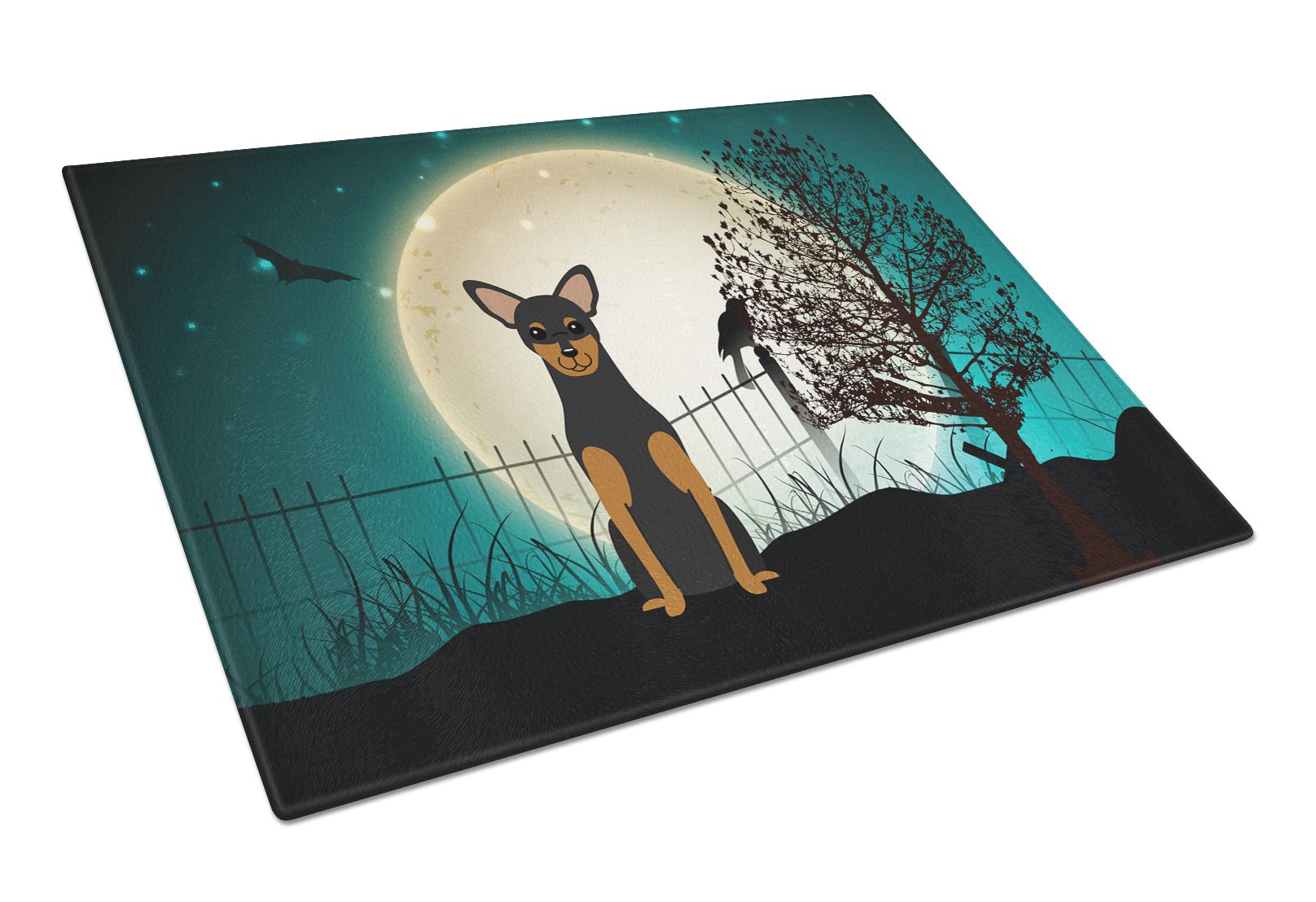 Halloween Scary Manchester Terrier Glass Cutting Board Large BB2218LCB by Caroline's Treasures
