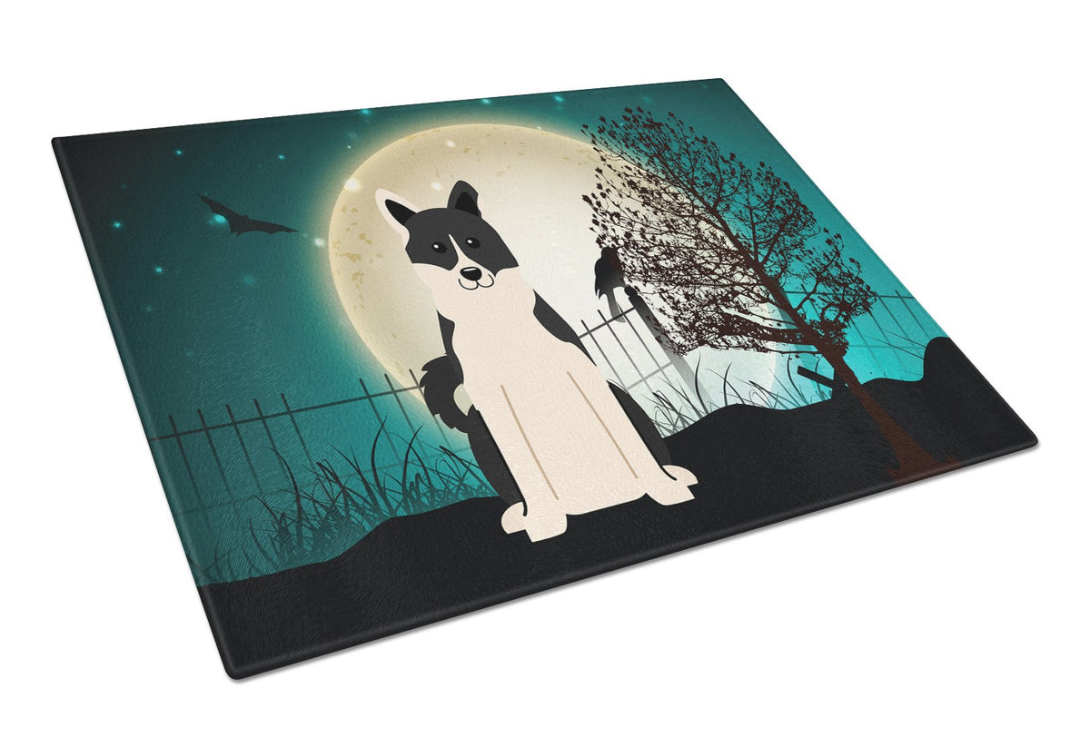 Halloween Scary Russo-European Laika Spitz Glass Cutting Board Large BB2219LCB by Caroline&#39;s Treasures