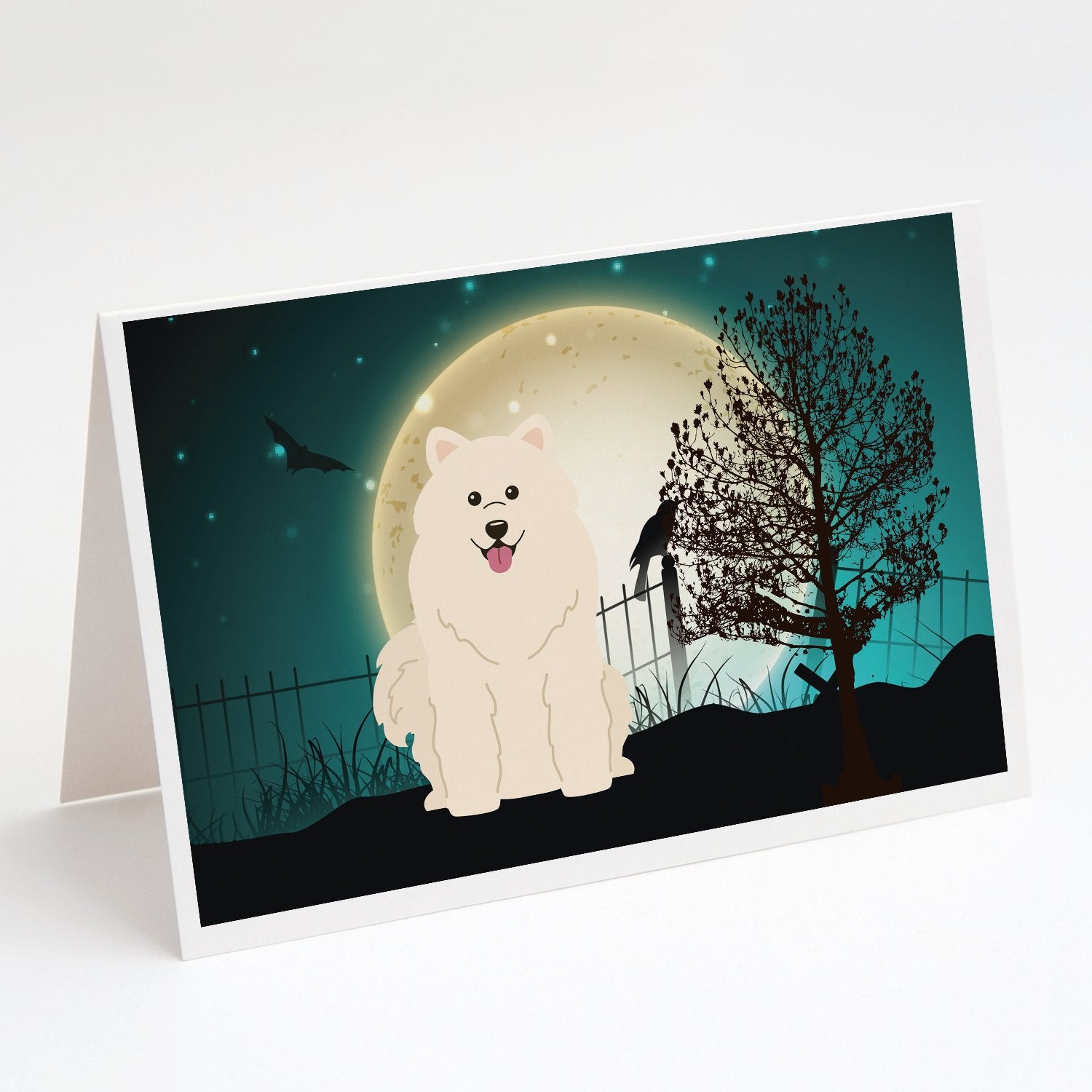 Buy this Halloween Scary Samoyed Greeting Cards and Envelopes Pack of 8
