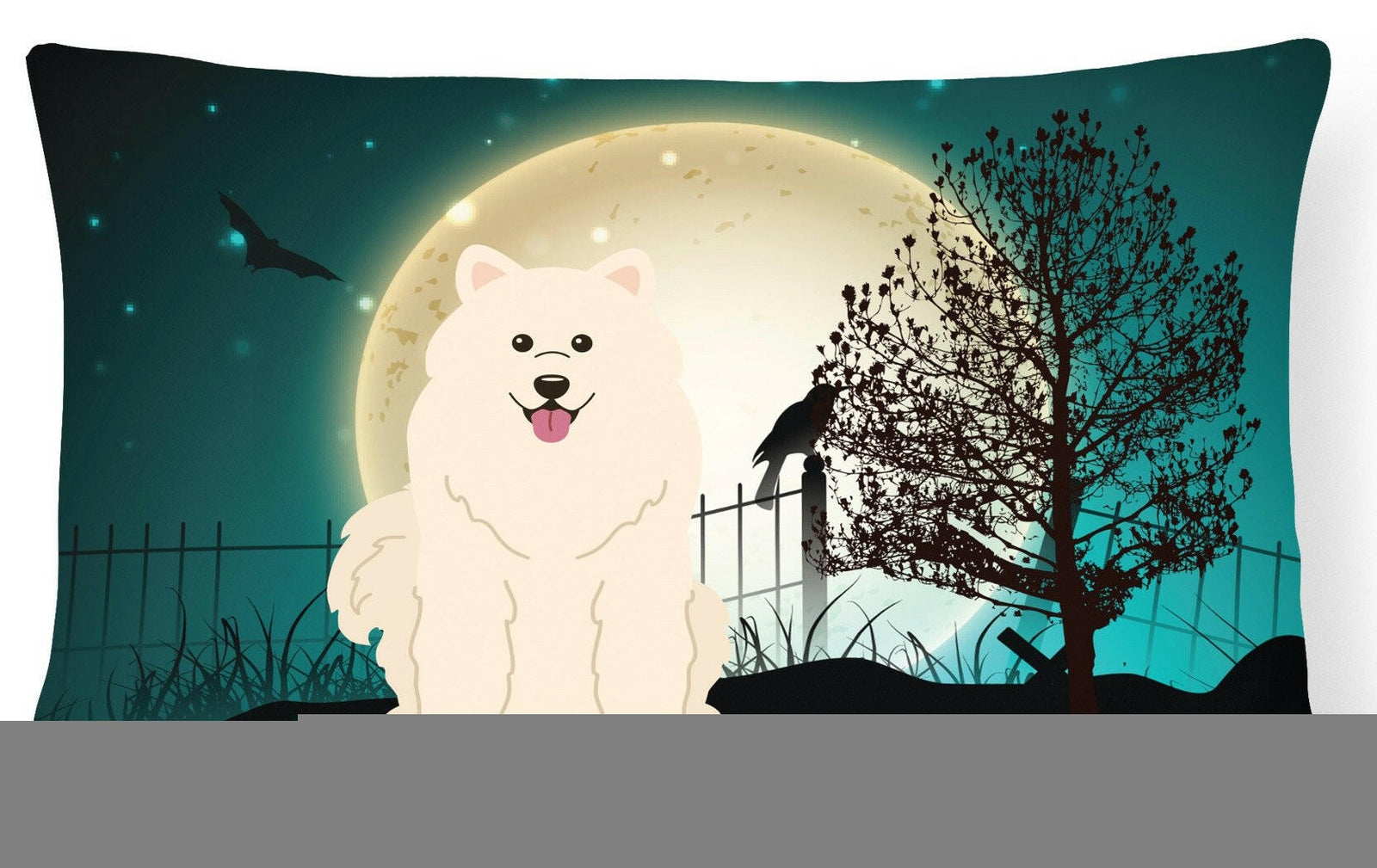 Halloween Scary Samoyed Canvas Fabric Decorative Pillow BB2220PW1216 by Caroline's Treasures