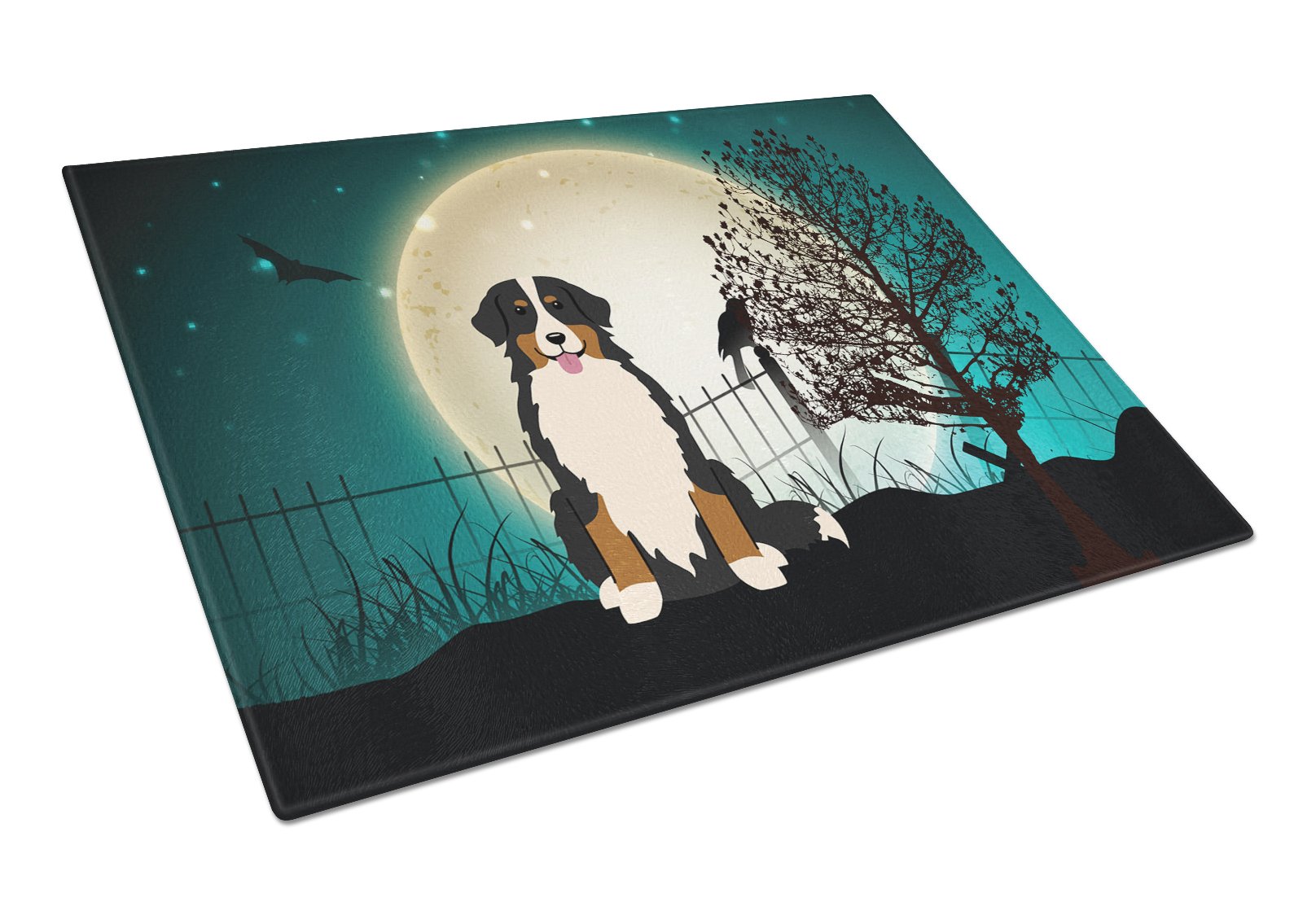 Halloween Scary Bernese Mountain Dog Glass Cutting Board Large BB2226LCB by Caroline's Treasures