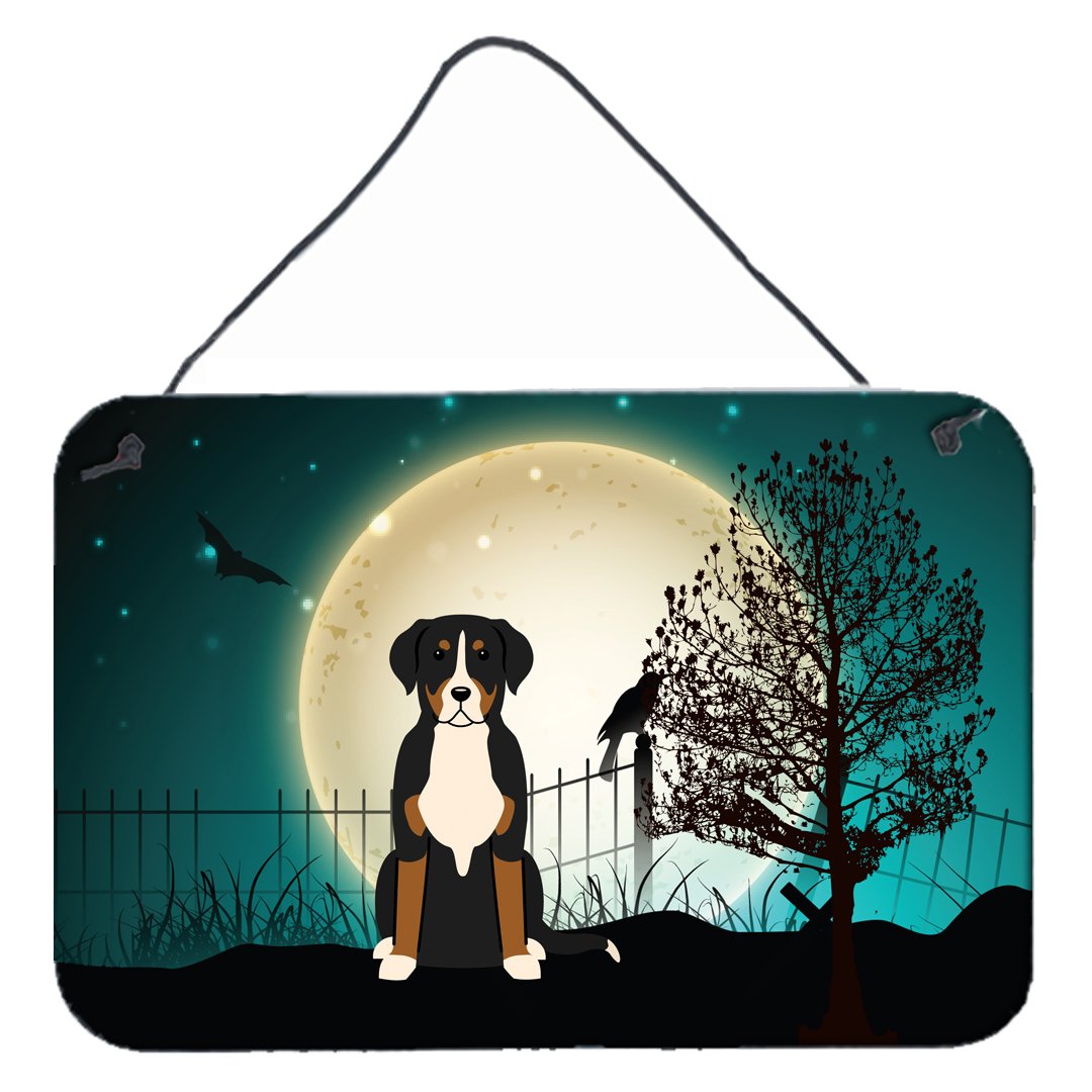Halloween Scary Greater Swiss Mountain Dog Wall or Door Hanging Prints BB2227DS812 by Caroline's Treasures