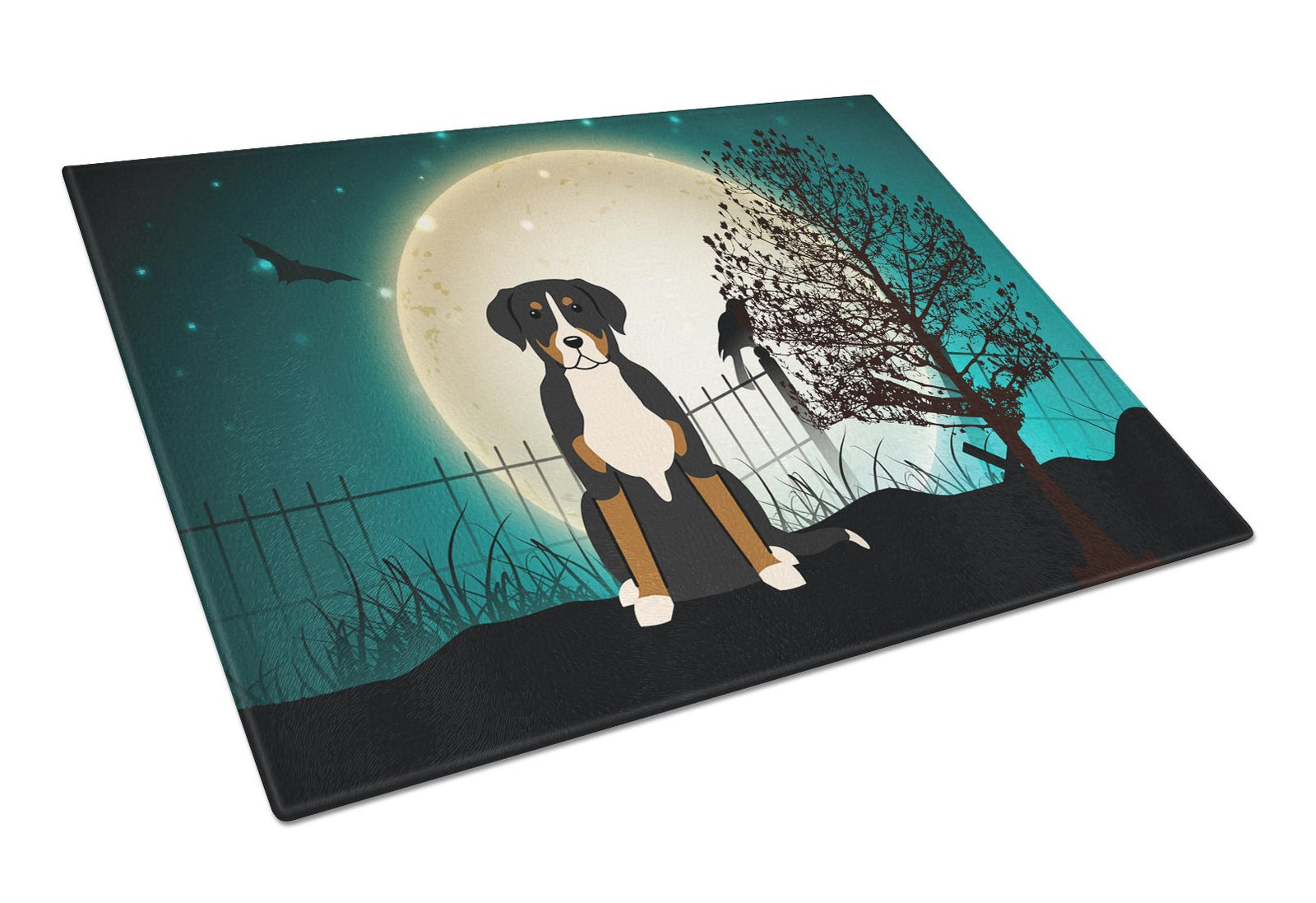 Halloween Scary Greater Swiss Mountain Dog Glass Cutting Board Large BB2227LCB by Caroline's Treasures