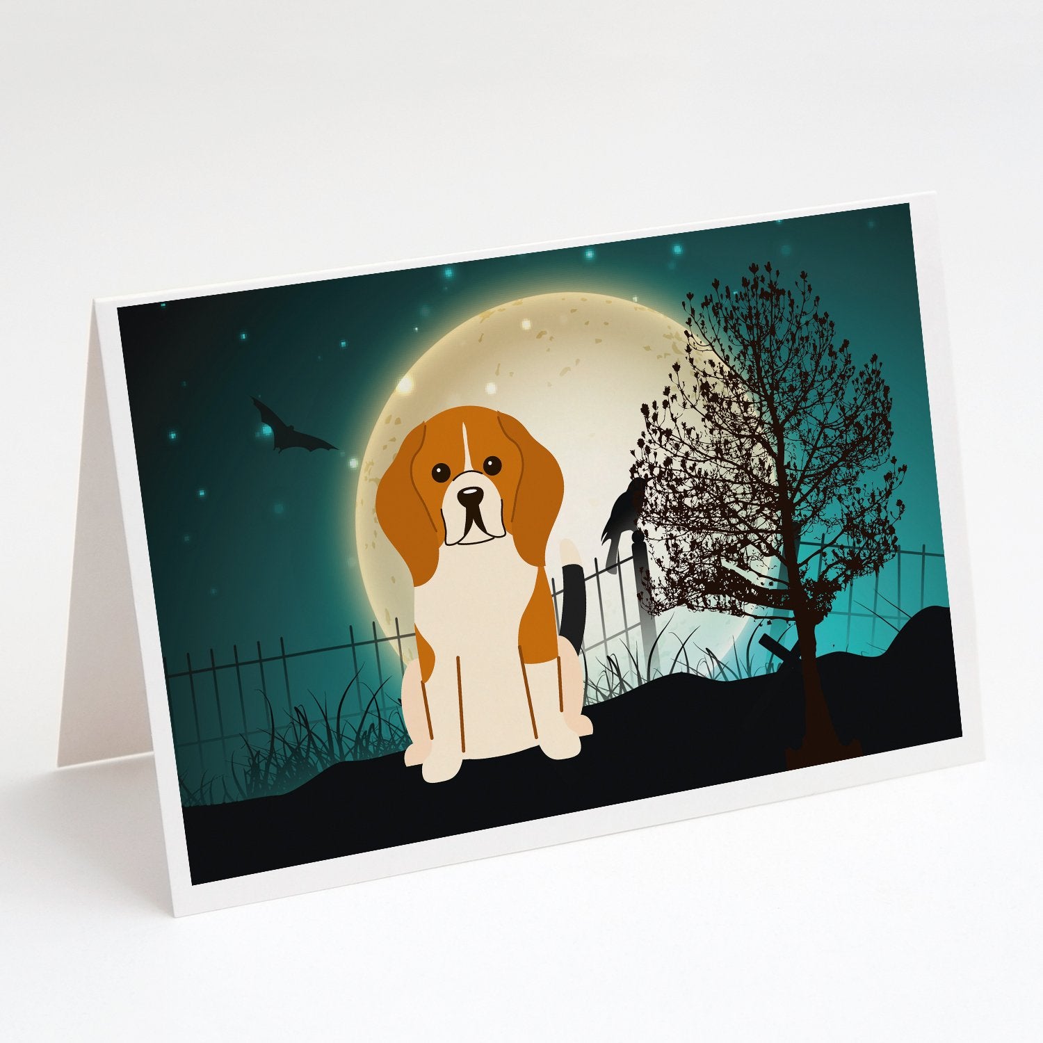 Buy this Halloween Scary Beagle Tricolor Greeting Cards and Envelopes Pack of 8