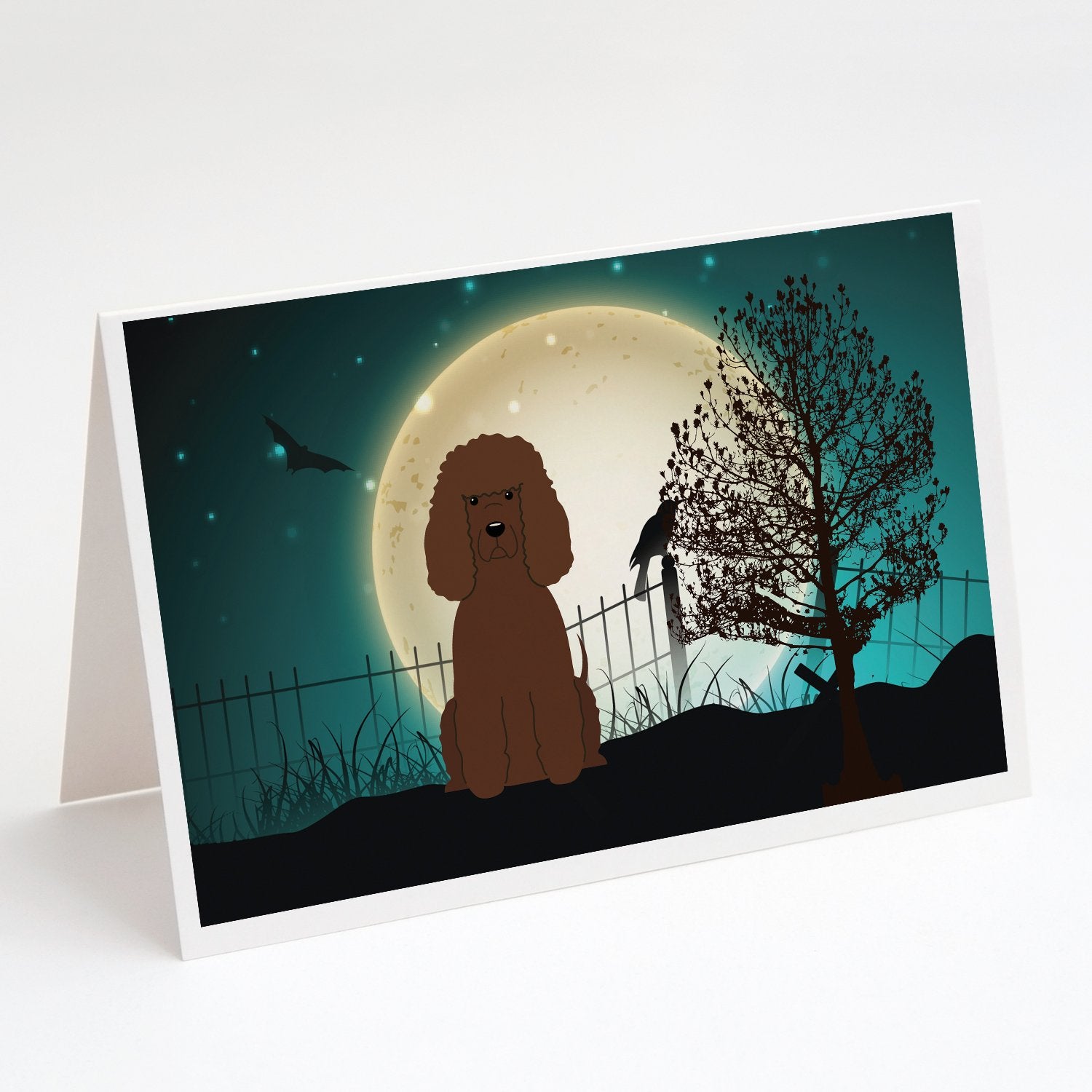 Buy this Halloween Scary Irish Water Spaniel Greeting Cards and Envelopes Pack of 8