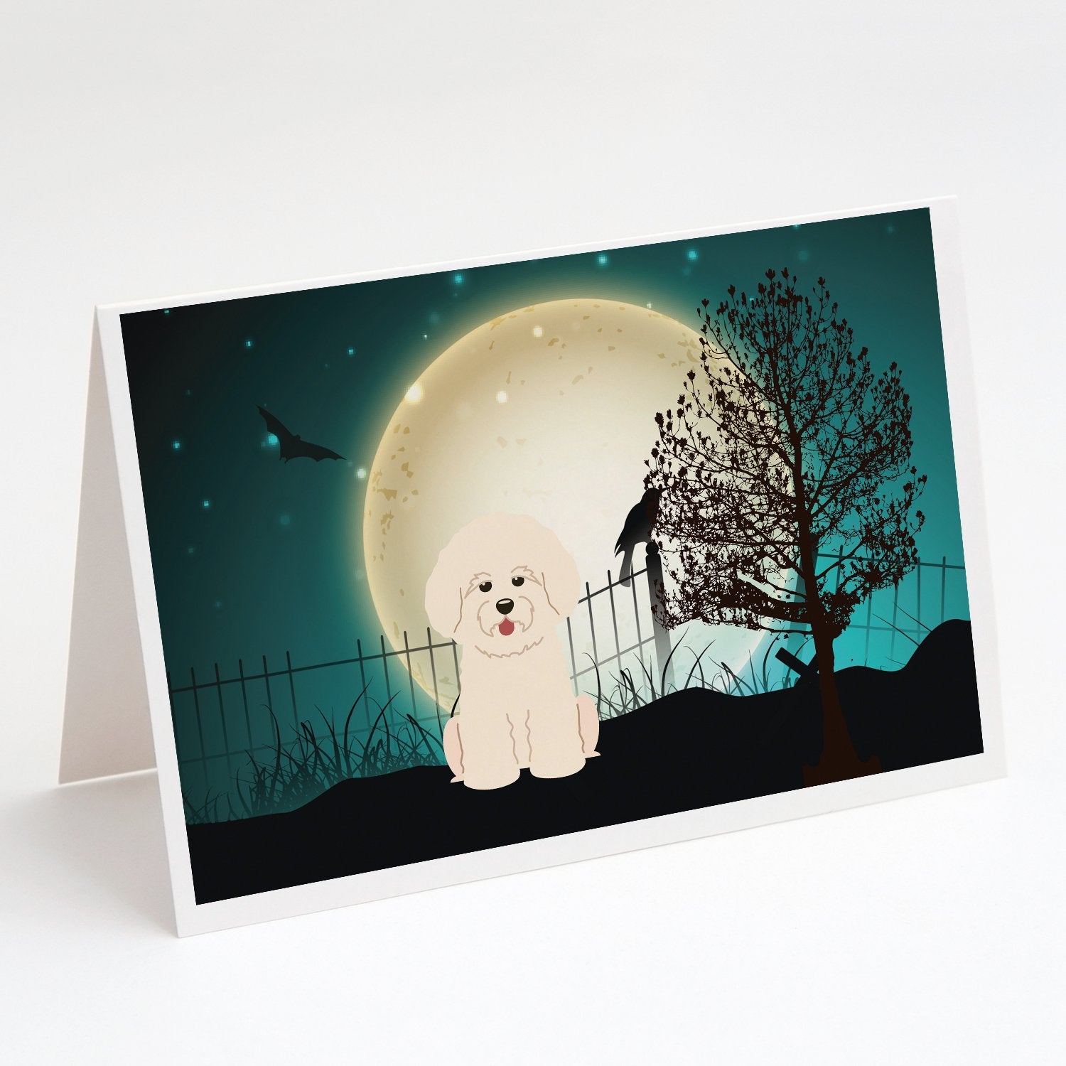 Buy this Halloween Scary Bichon Frise Greeting Cards and Envelopes Pack of 8