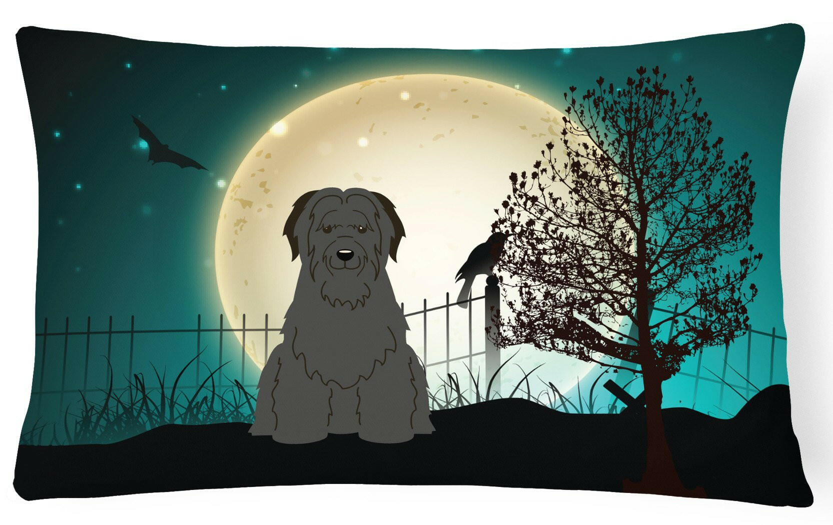 Halloween Scary Briard Black Canvas Fabric Decorative Pillow BB2271PW1216 by Caroline's Treasures