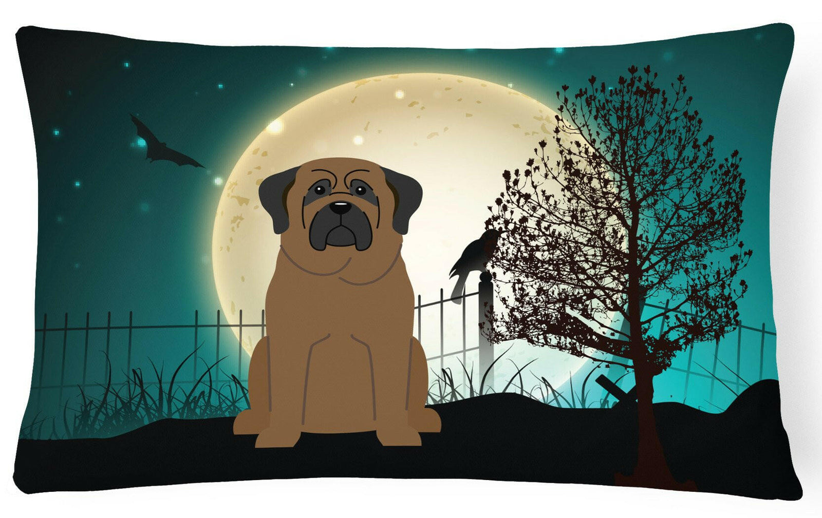 Halloween Scary Bullmastiff Canvas Fabric Decorative Pillow BB2274PW1216 by Caroline's Treasures