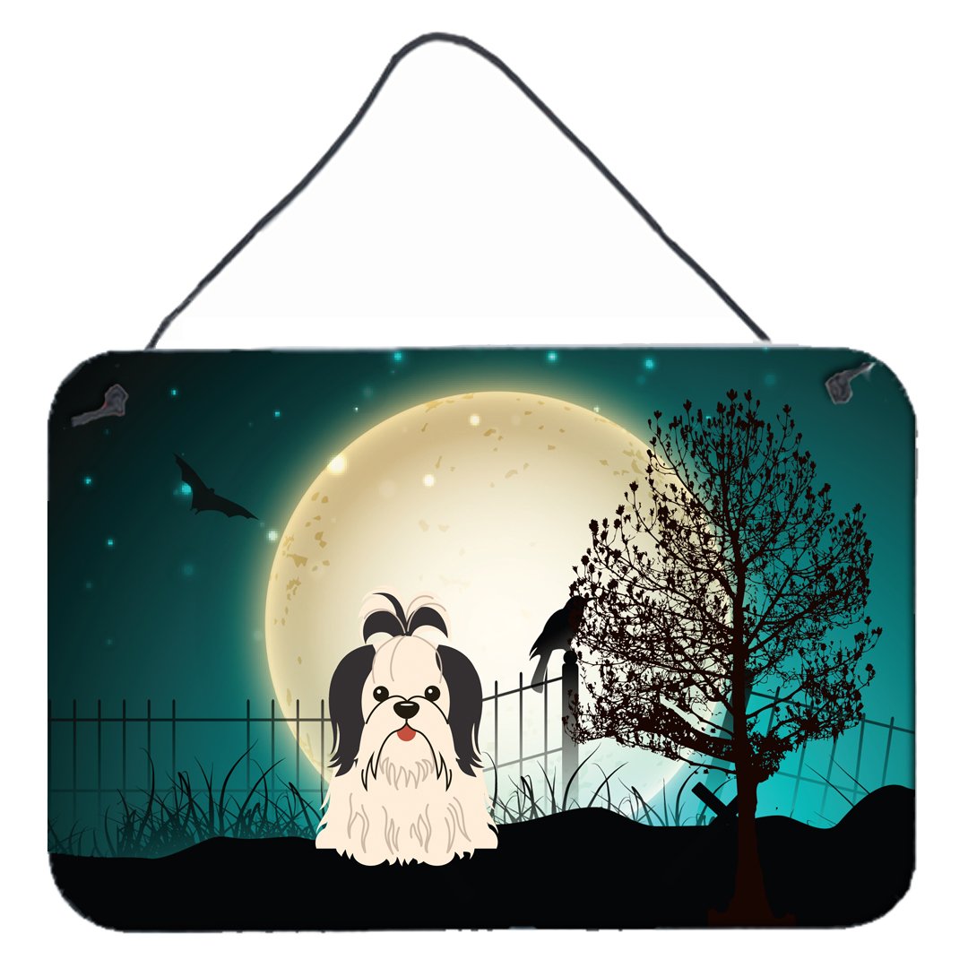 Halloween Scary Shih Tzu Black White Wall or Door Hanging Prints BB2278DS812 by Caroline's Treasures