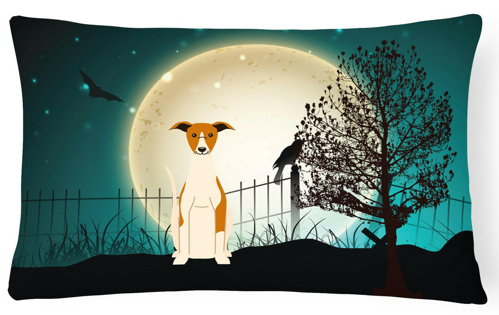 Halloween Scary Whippet Canvas Fabric Decorative Pillow BB2289PW1216 by Caroline's Treasures