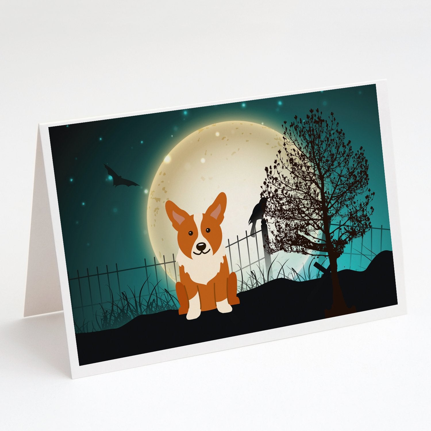Buy this Halloween Scary Corgi Greeting Cards and Envelopes Pack of 8