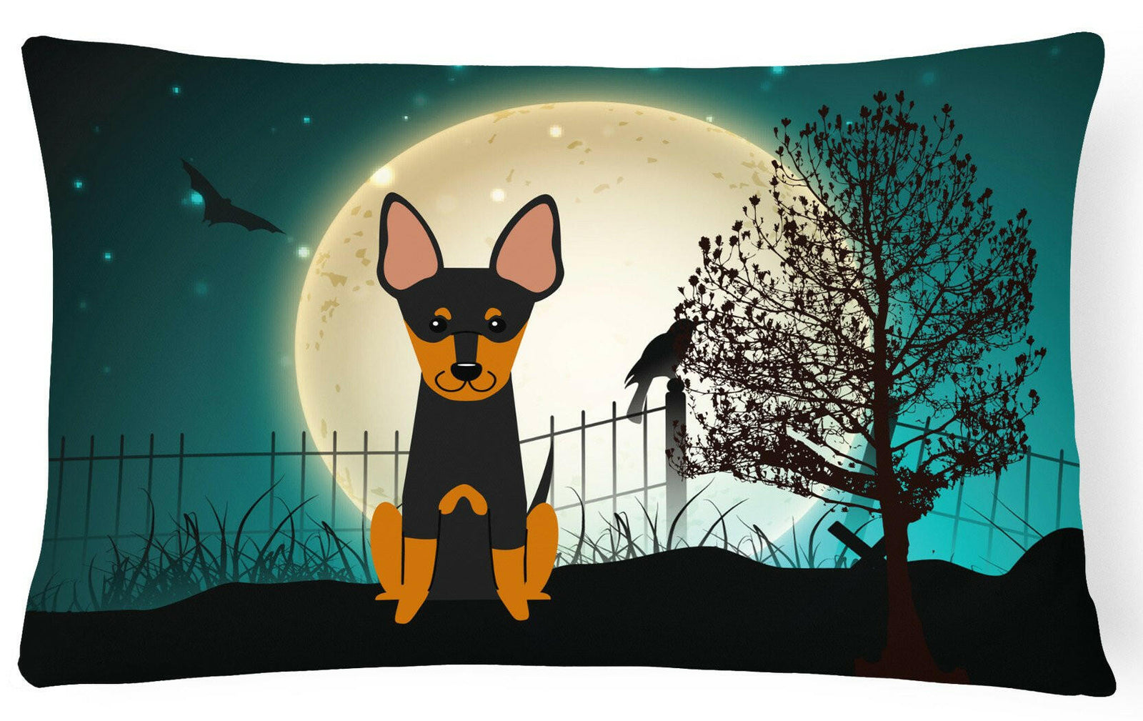 Halloween Scary English Toy Terrier Canvas Fabric Decorative Pillow BB2299PW1216 by Caroline's Treasures