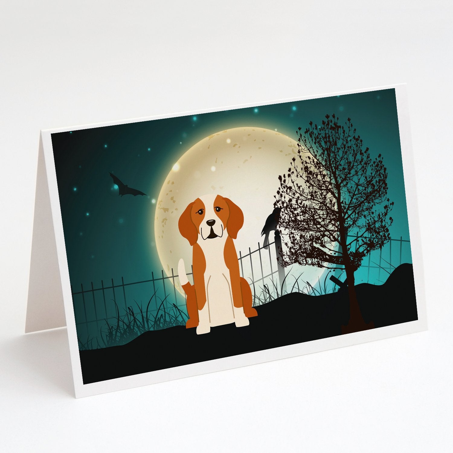 Buy this Halloween Scary English Foxhound Greeting Cards and Envelopes Pack of 8
