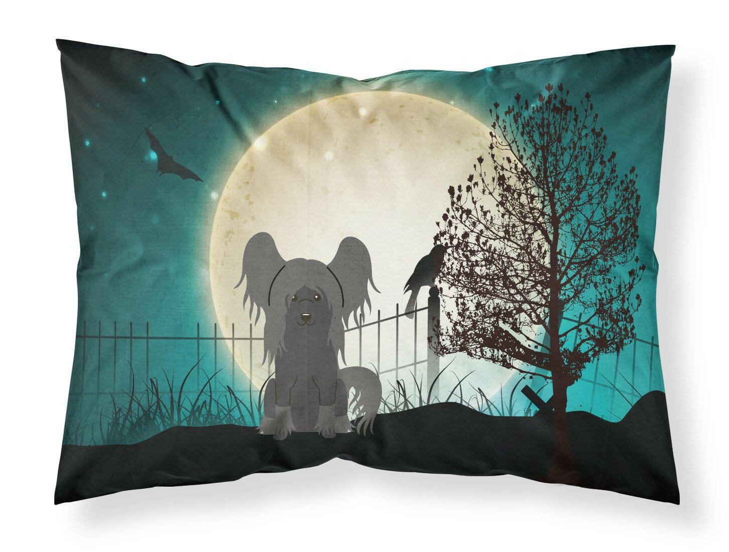 Halloween Scary Chinese Crested Black Fabric Standard Pillowcase BB2302PILLOWCASE by Caroline's Treasures