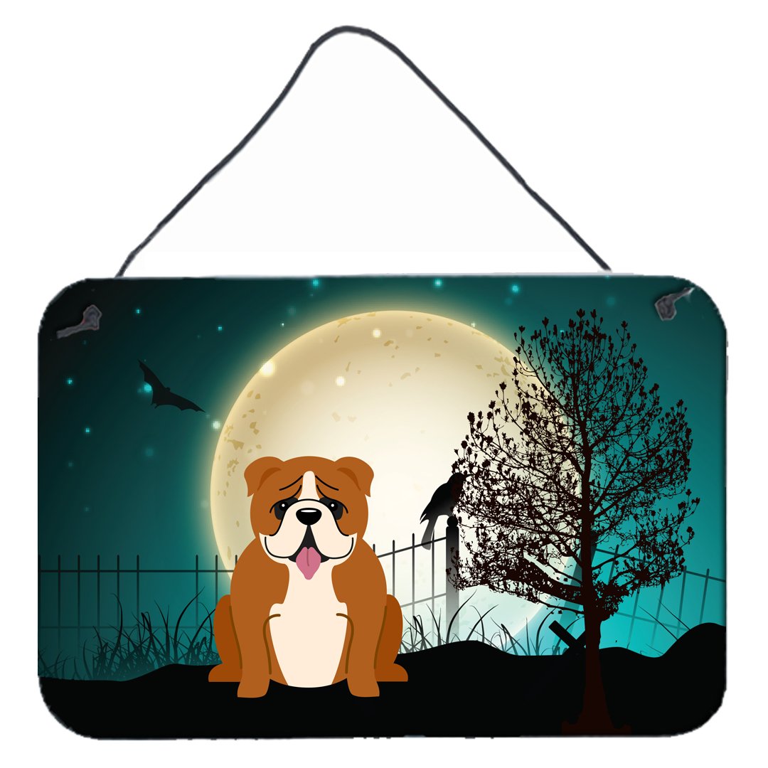 Halloween Scary  English Bulldog Red White Wall or Door Hanging Prints BB2310DS812 by Caroline's Treasures