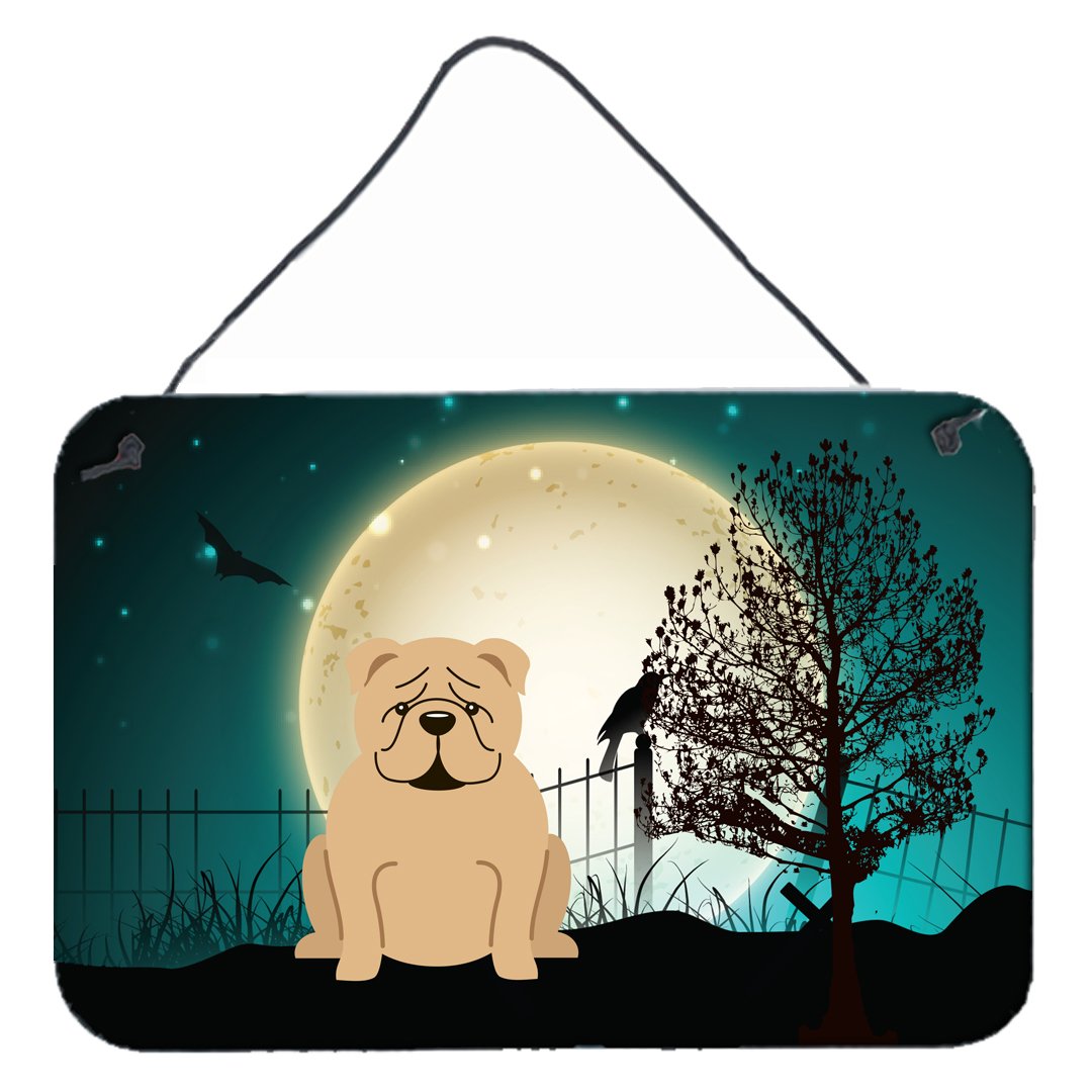 Halloween Scary English Bulldog Fawn Wall or Door Hanging Prints BB2314DS812 by Caroline's Treasures