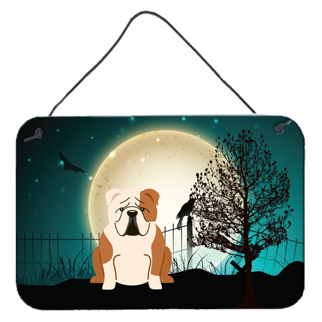 Halloween Scary English Bulldog Fawn White Wall or Door Hanging Prints BB2315DS812 by Caroline's Treasures