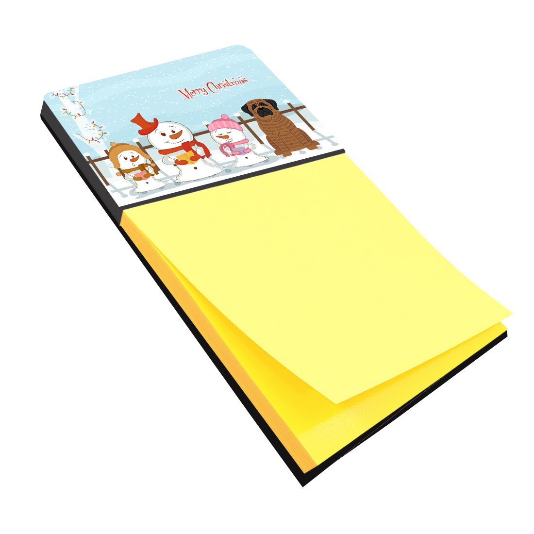 Merry Christmas Carolers Mastiff Brindle Sticky Note Holder BB2346SN by Caroline's Treasures