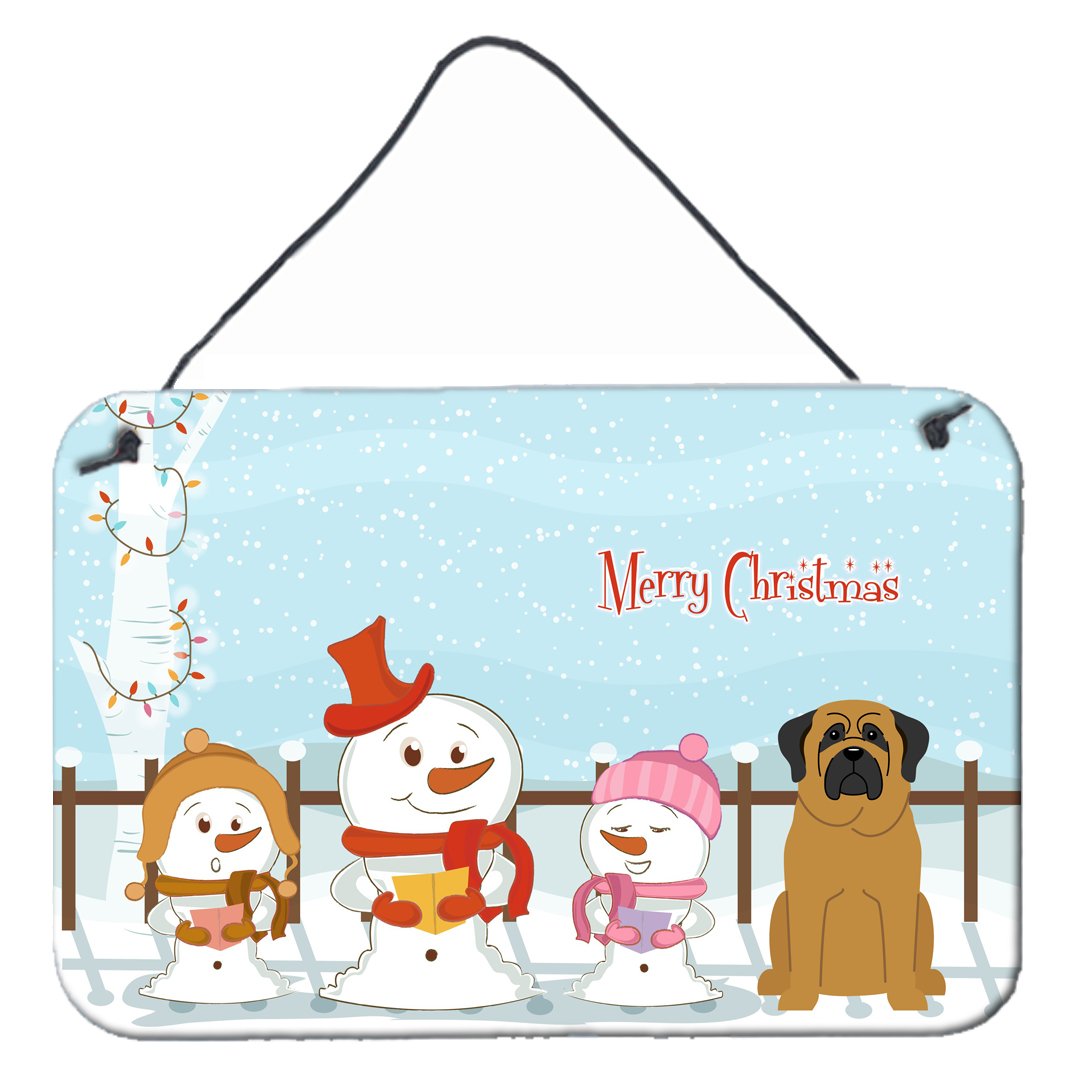 Merry Christmas Carolers Mastiff Wall or Door Hanging Prints BB2349DS812 by Caroline's Treasures