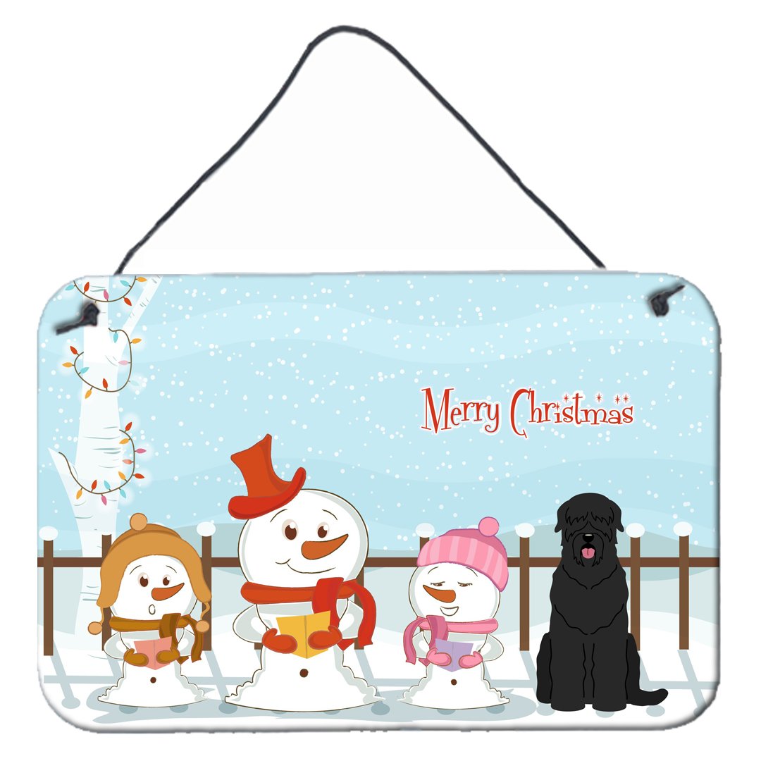 Merry Christmas Carolers Black Russian Terrier Wall or Door Hanging Prints BB2357DS812 by Caroline's Treasures