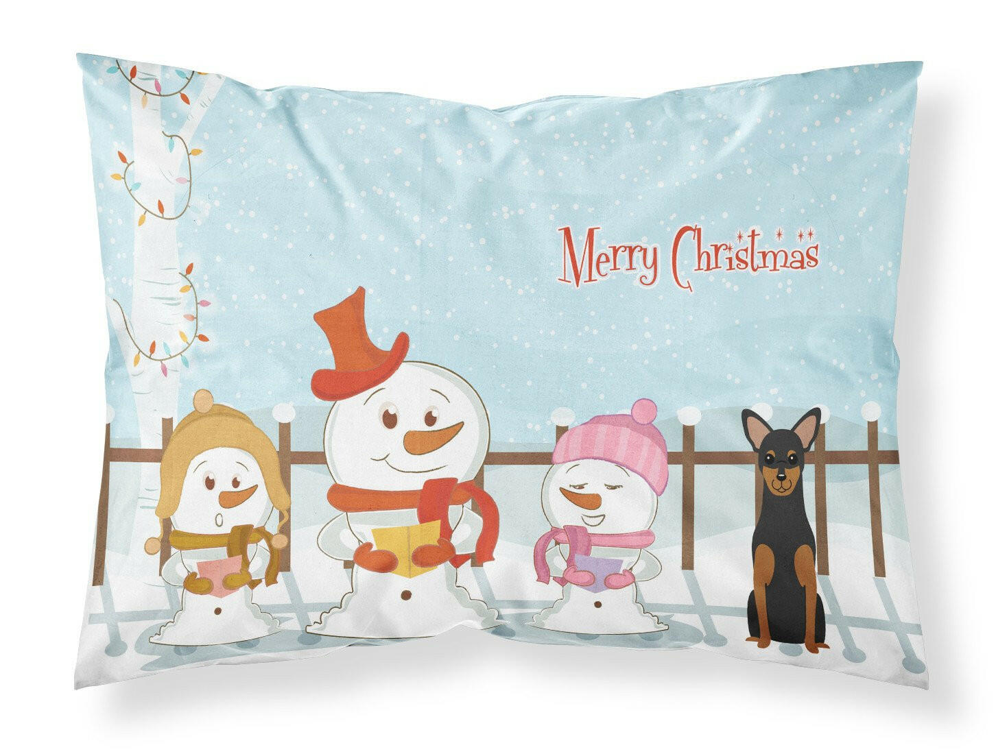 Merry Christmas Carolers Manchester Terrier Fabric Standard Pillowcase BB2359PILLOWCASE by Caroline's Treasures