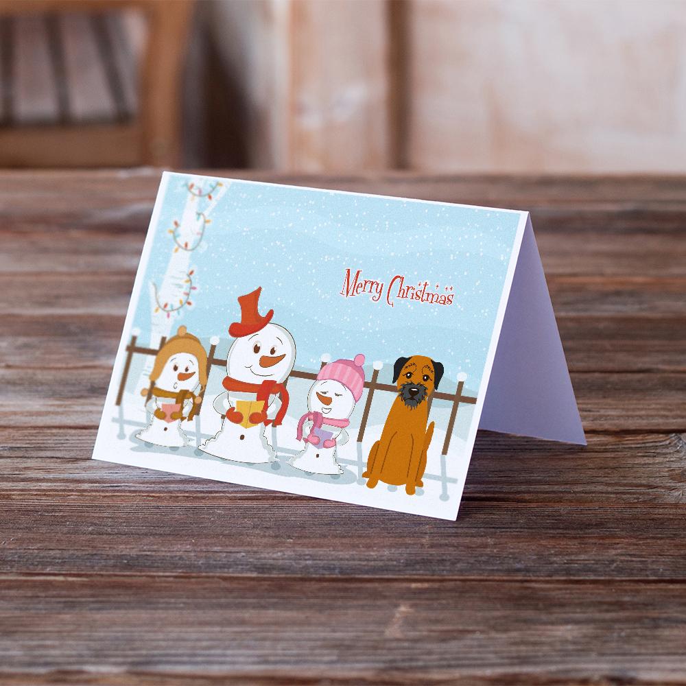Buy this Merry Christmas Carolers Border Terrier Greeting Cards and Envelopes Pack of 8