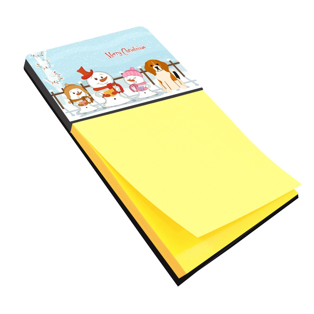 Merry Christmas Carolers Beagle Tricolor Sticky Note Holder BB2371SN by Caroline's Treasures
