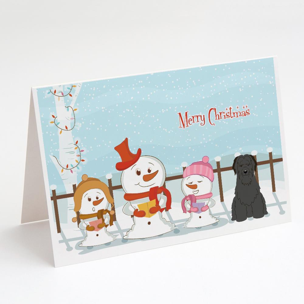 Buy this Merry Christmas Carolers Briard Black Greeting Cards and Envelopes Pack of 8