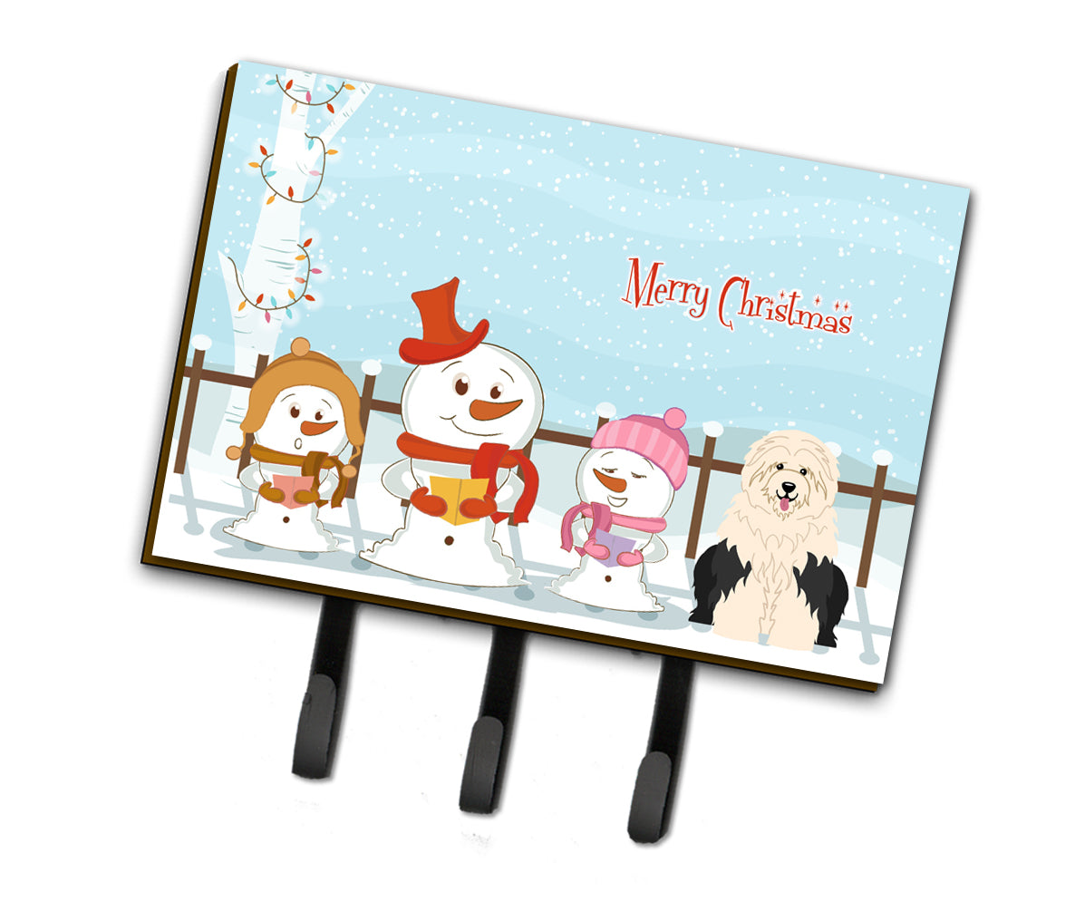 Merry Christmas Carolers Old English Sheepdog Leash or Key Holder BB2427TH68
