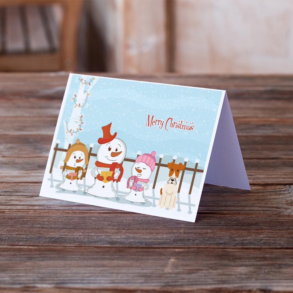 Buy this Merry Christmas Carolers Wire Fox Terrier Greeting Cards and Envelopes Pack of 8