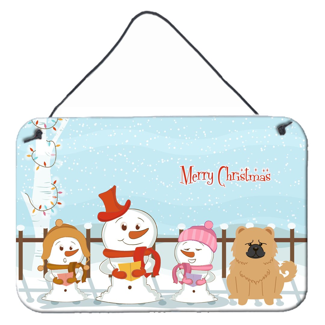 Merry Christmas Carolers Chow Chow Cream Wall or Door Hanging Prints BB2475DS812 by Caroline's Treasures