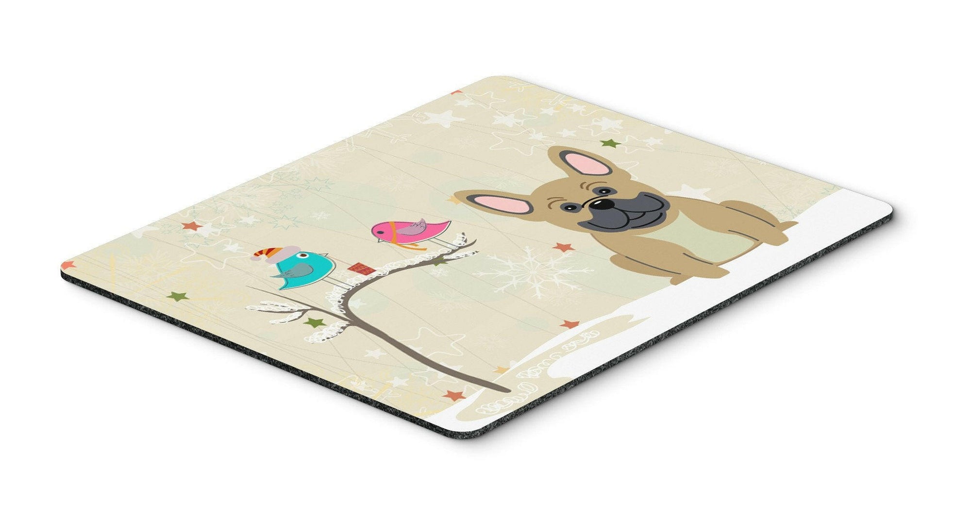 Christmas Presents between Friends French Bulldog Cream Mouse Pad, Hot Pad or Trivet BB2482MP by Caroline's Treasures