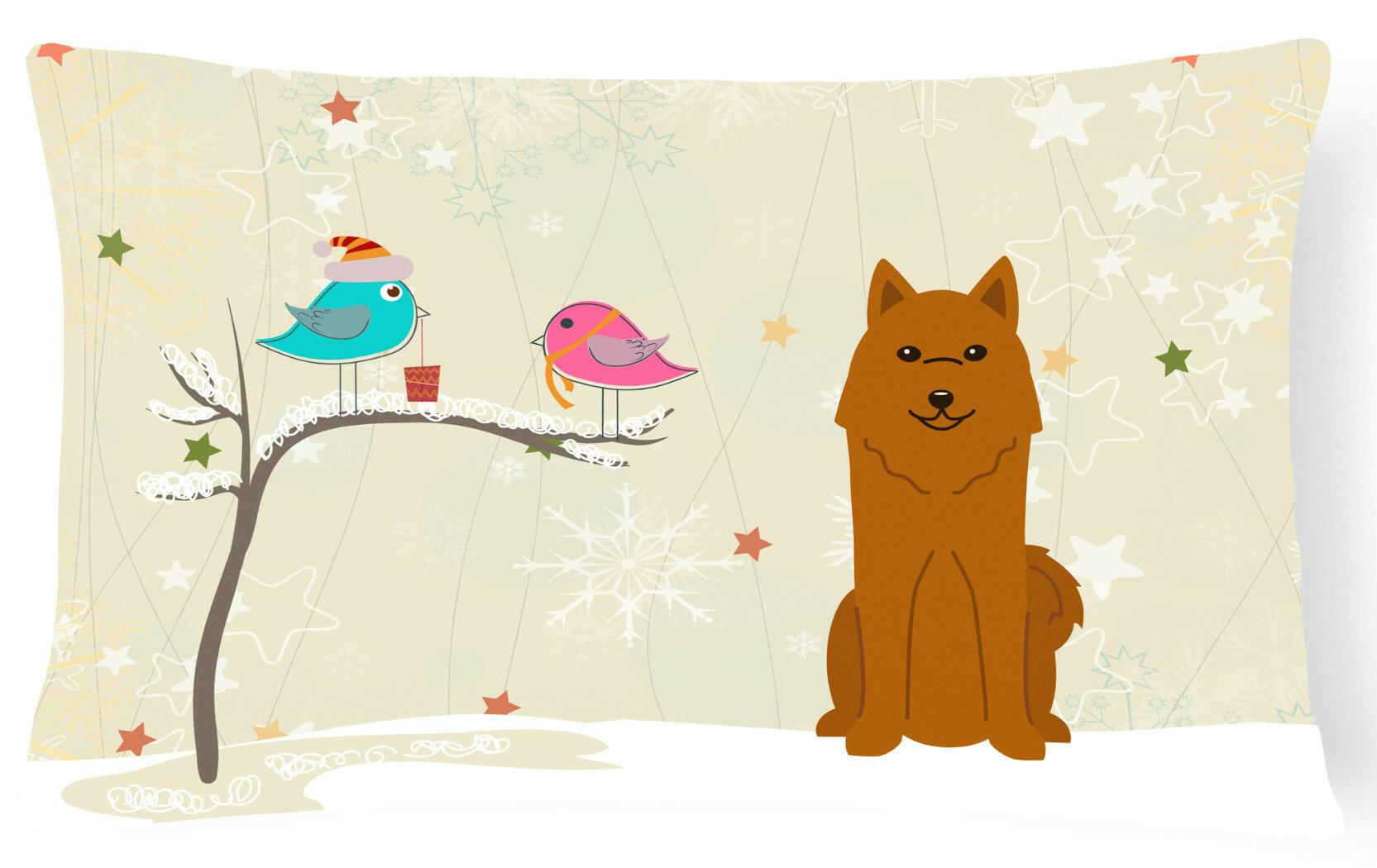 Christmas Presents between Friends Karelian Bear Dog Canvas Fabric Decorative Pillow BB2494PW1216 by Caroline's Treasures