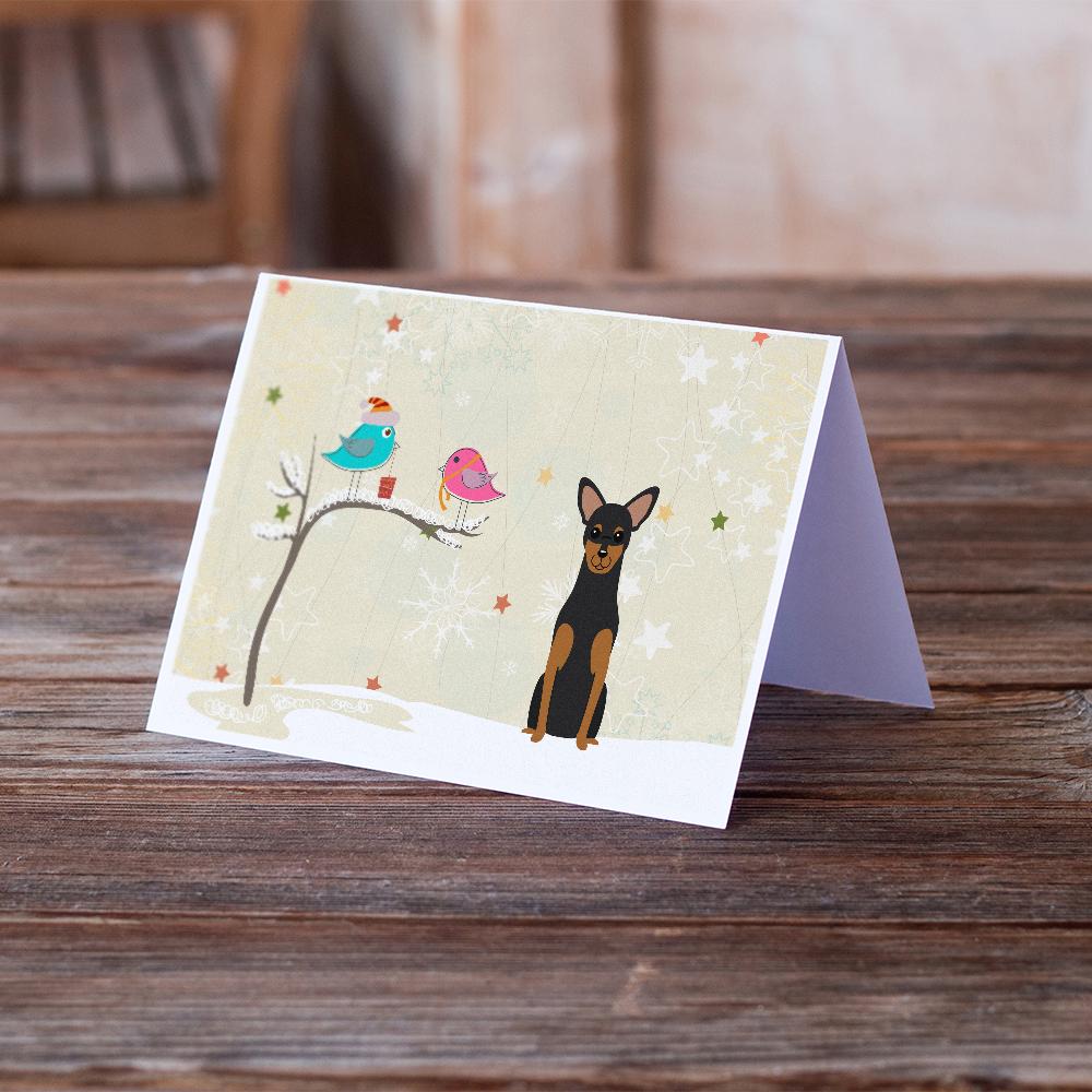 Buy this Christmas Presents between Friends Manchester Terrier Greeting Cards and Envelopes Pack of 8