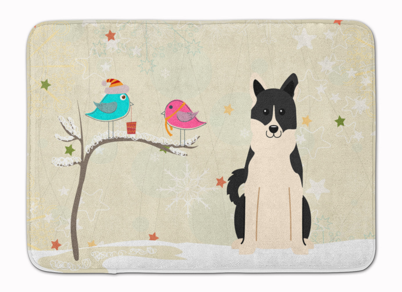 Christmas Presents between Friends Russo-European Laika Spitz Machine Washable Memory Foam Mat BB2501RUG - the-store.com