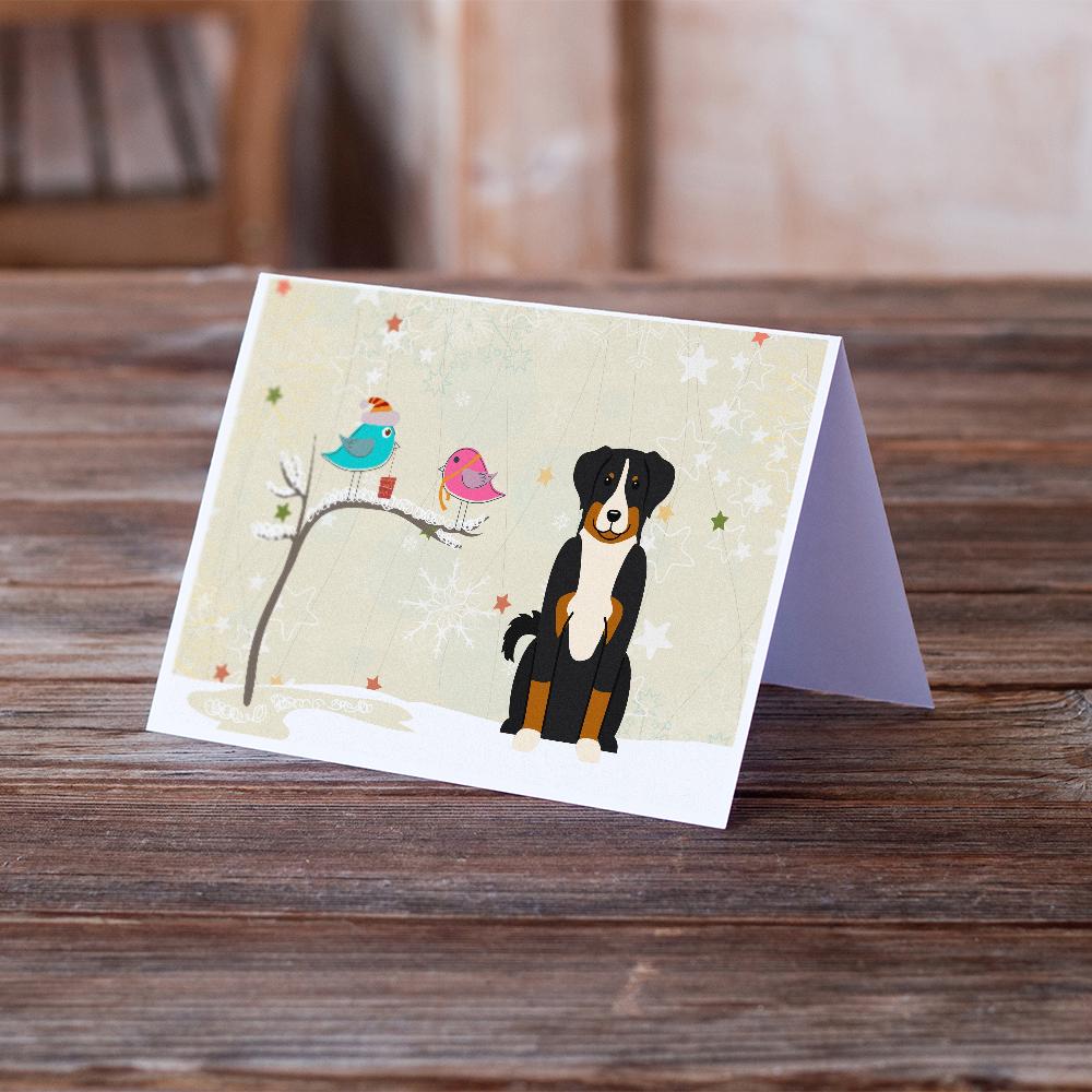 Christmas Presents between Friends Appenzeller Sennenhund Greeting Cards and Envelopes Pack of 8 - the-store.com