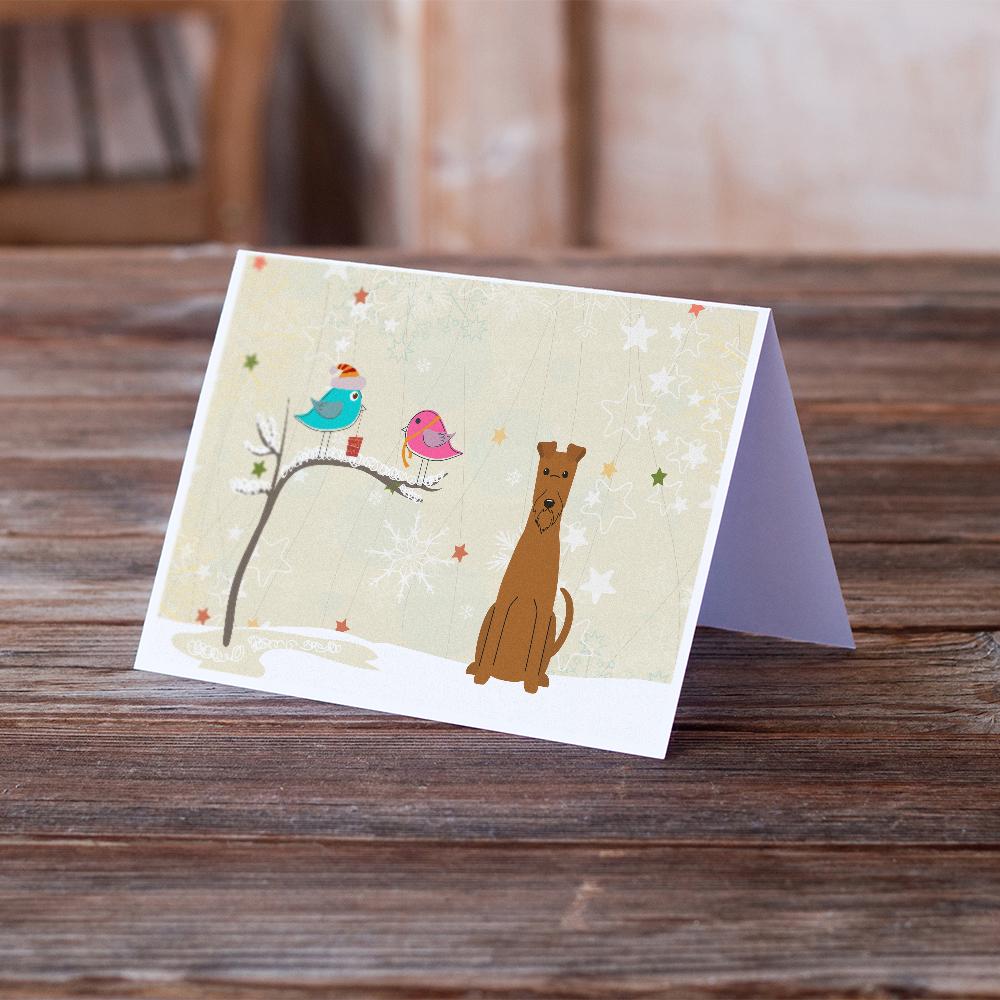 Buy this Christmas Presents between Friends Irish Terrier Greeting Cards and Envelopes Pack of 8