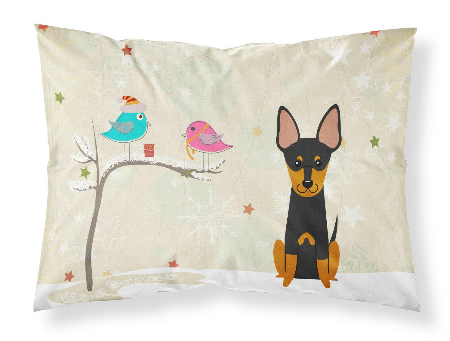 Christmas Presents between Friends English Toy Terrier Fabric Standard Pillowcase BB2581PILLOWCASE by Caroline's Treasures
