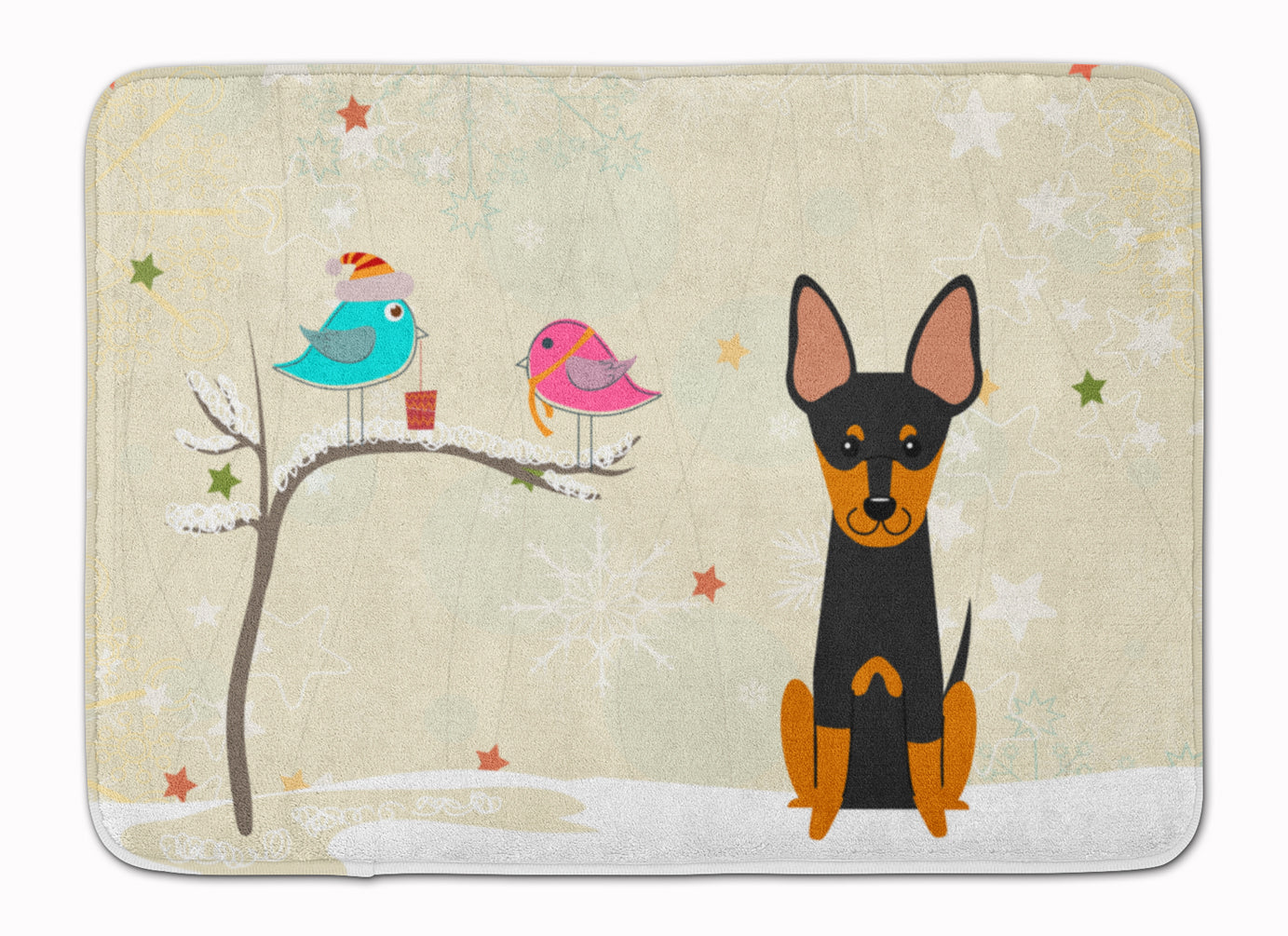 Christmas Presents between Friends English Toy Terrier Machine Washable Memory Foam Mat BB2581RUG - the-store.com