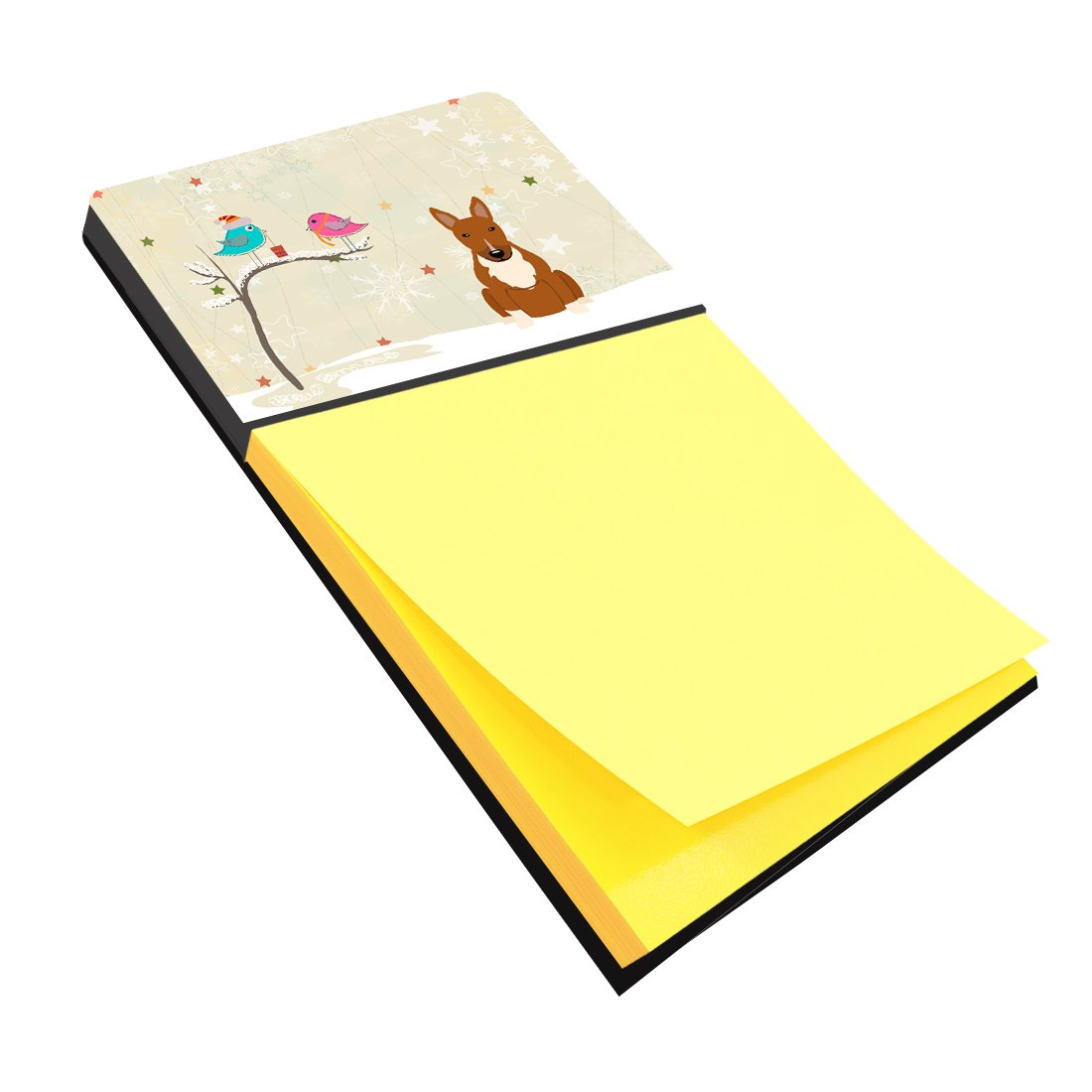 Christmas Presents between Friends Bull Terrier Red Sticky Note Holder BB2606SN by Caroline's Treasures