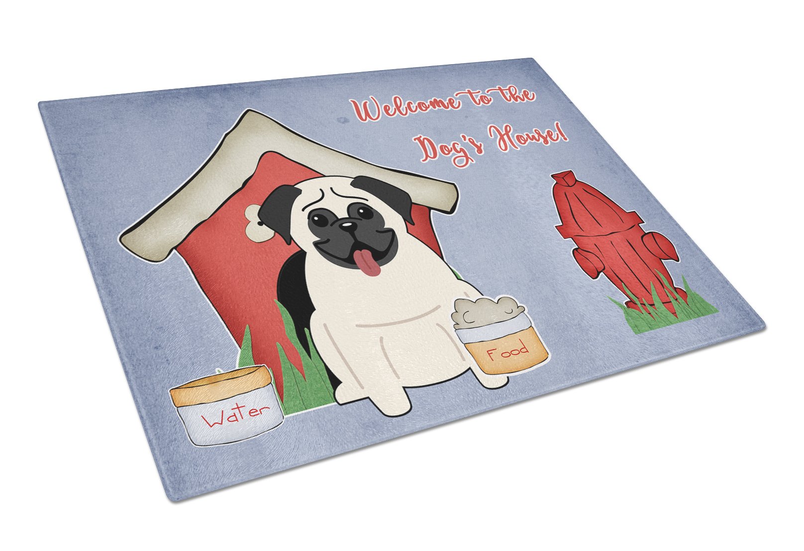 Dog House Collection Pug Cream Glass Cutting Board Large BB2758LCB by Caroline's Treasures
