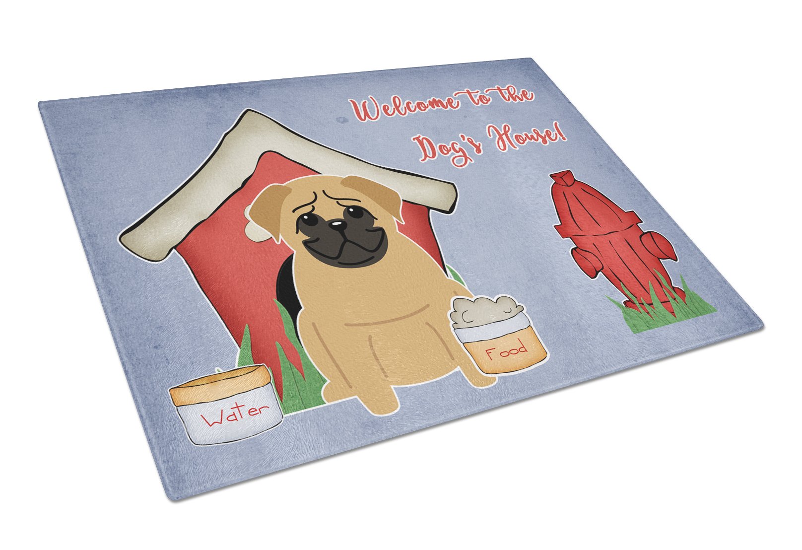 Dog House Collection Pug Brown Glass Cutting Board Large BB2761LCB by Caroline's Treasures