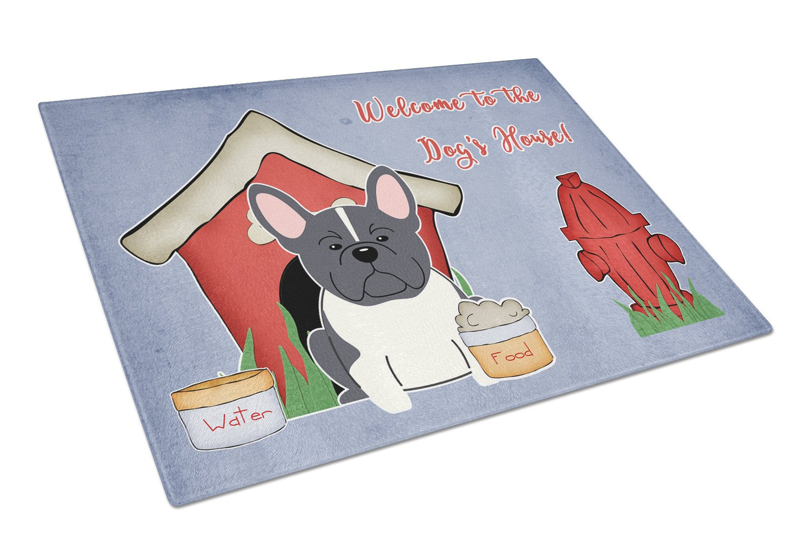 Dog House Collection French Bulldog Black White Glass Cutting Board Large BB2766LCB by Caroline's Treasures