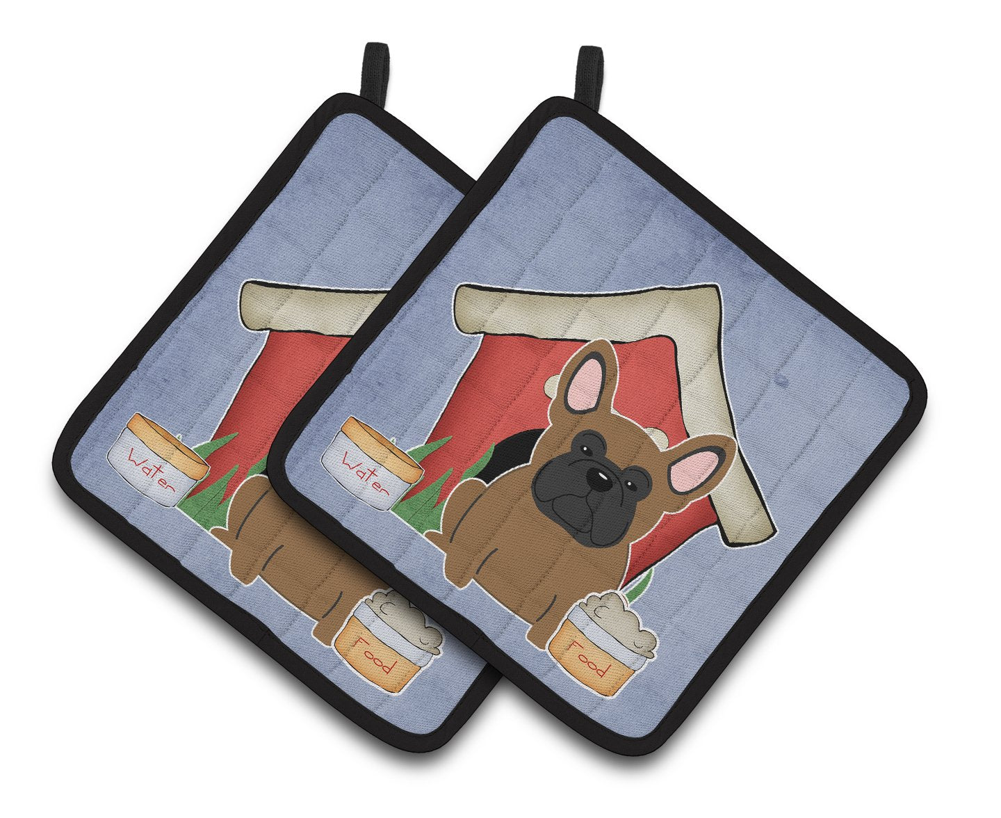Dog House Collection French Bulldog Brown Pair of Pot Holders by Caroline's Treasures