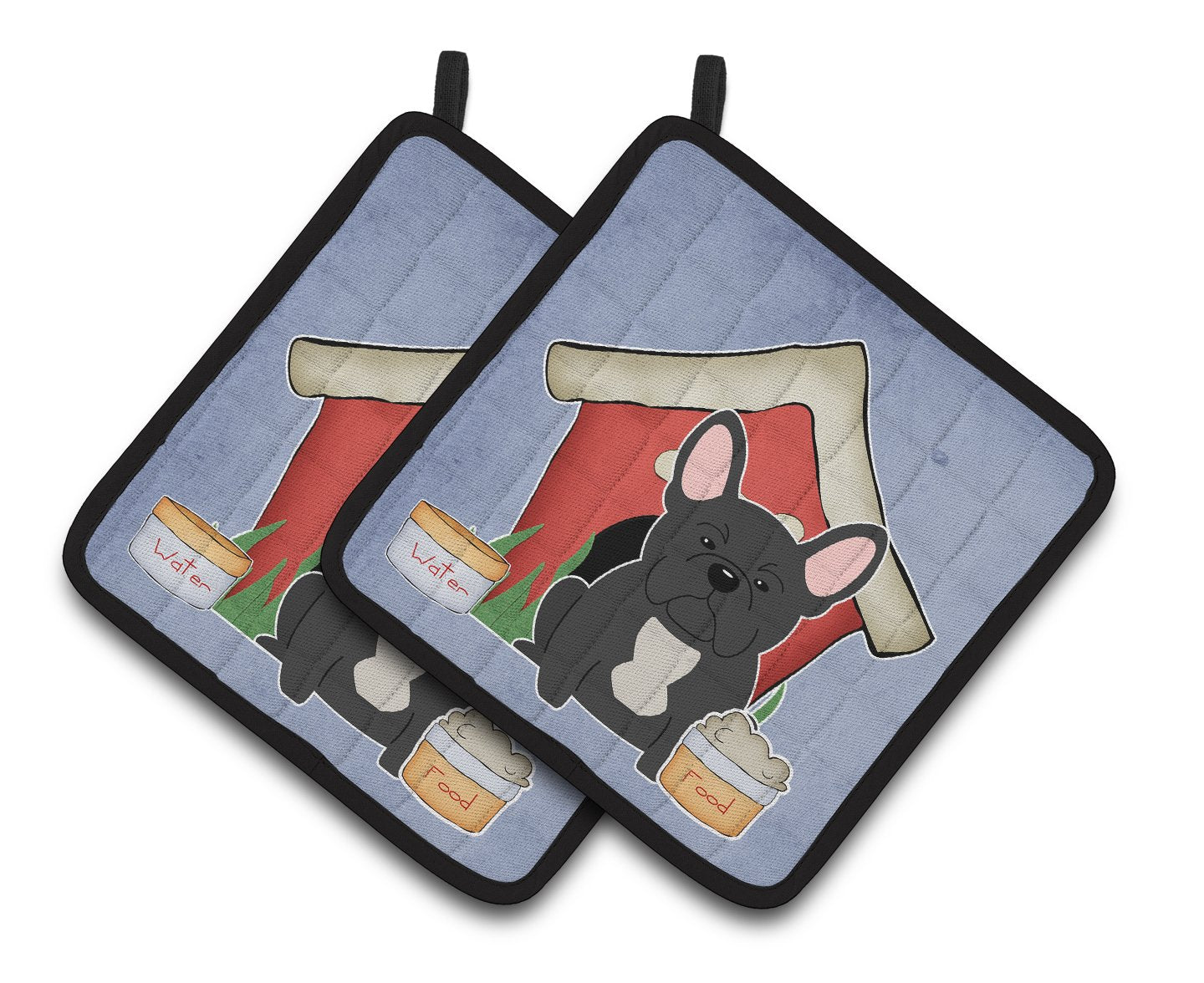Dog House Collection French Bulldog Black Pair of Pot Holders by Caroline's Treasures