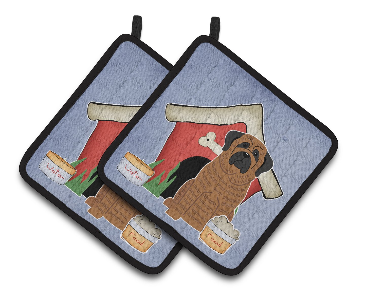 Dog House Collection Mastiff Brindle Pair of Pot Holders by Caroline's Treasures