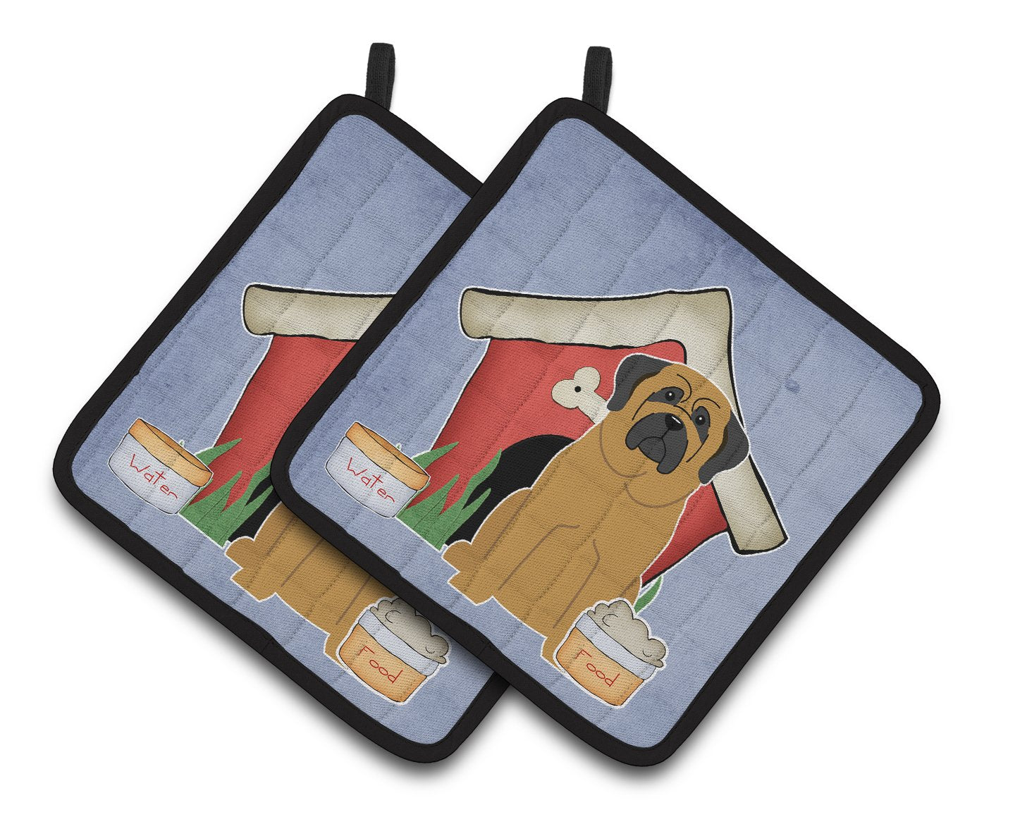 Dog House Collection Mastiff Pair of Pot Holders BB2772PTHD by Caroline's Treasures