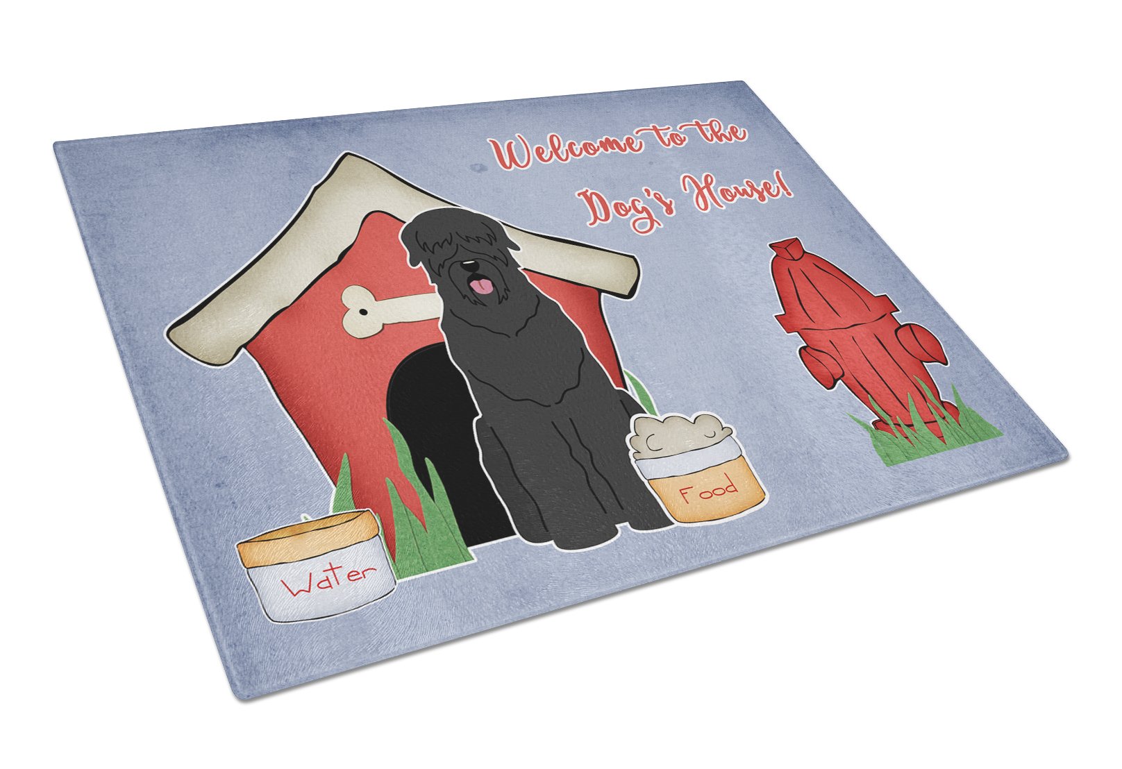 Dog House Collection Black Russian Terrier Glass Cutting Board Large BB2780LCB by Caroline's Treasures